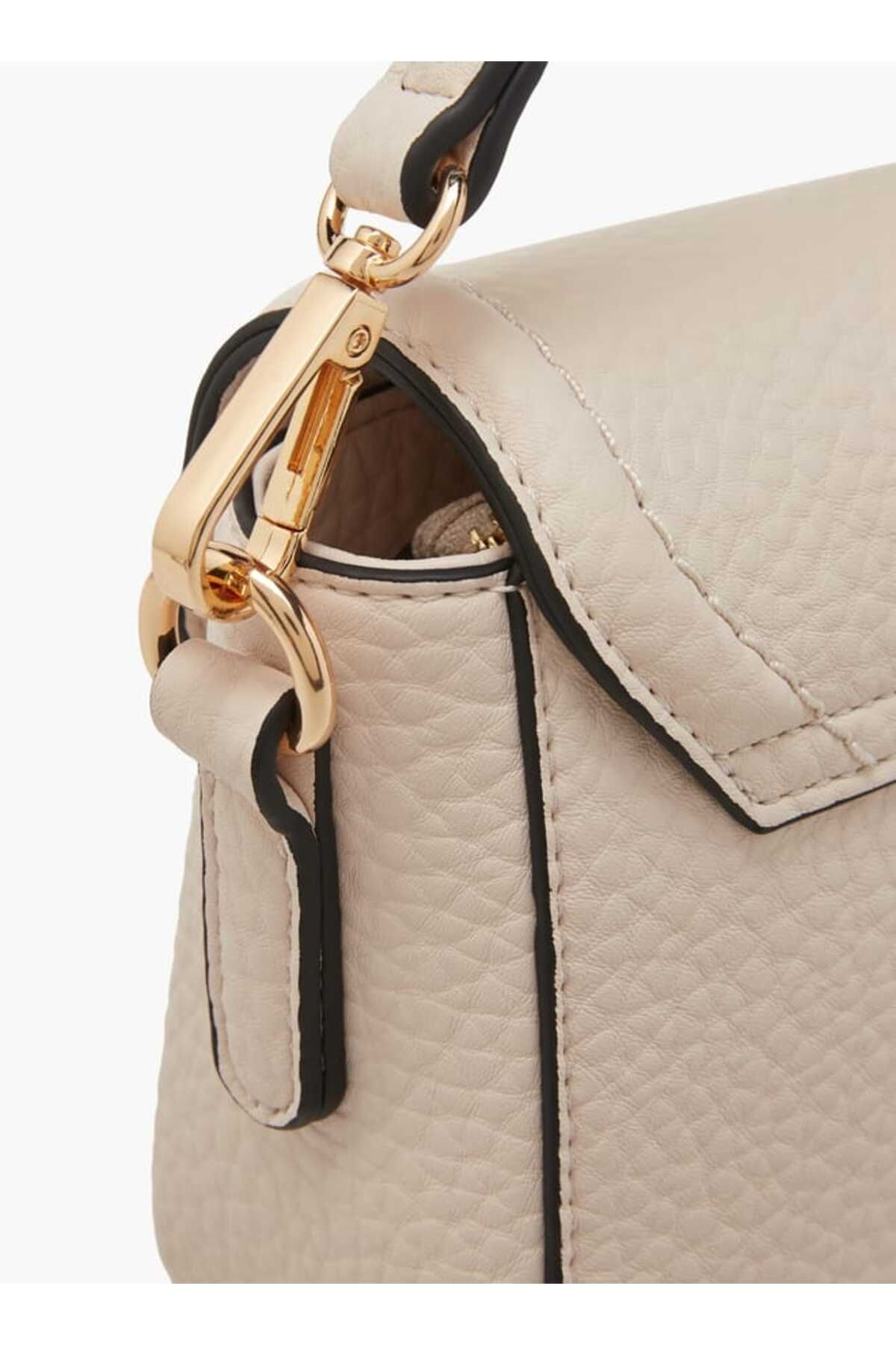 ELLE-Monogram Accent Crossbody Bag with Detachable Strap and Flap Closure 5