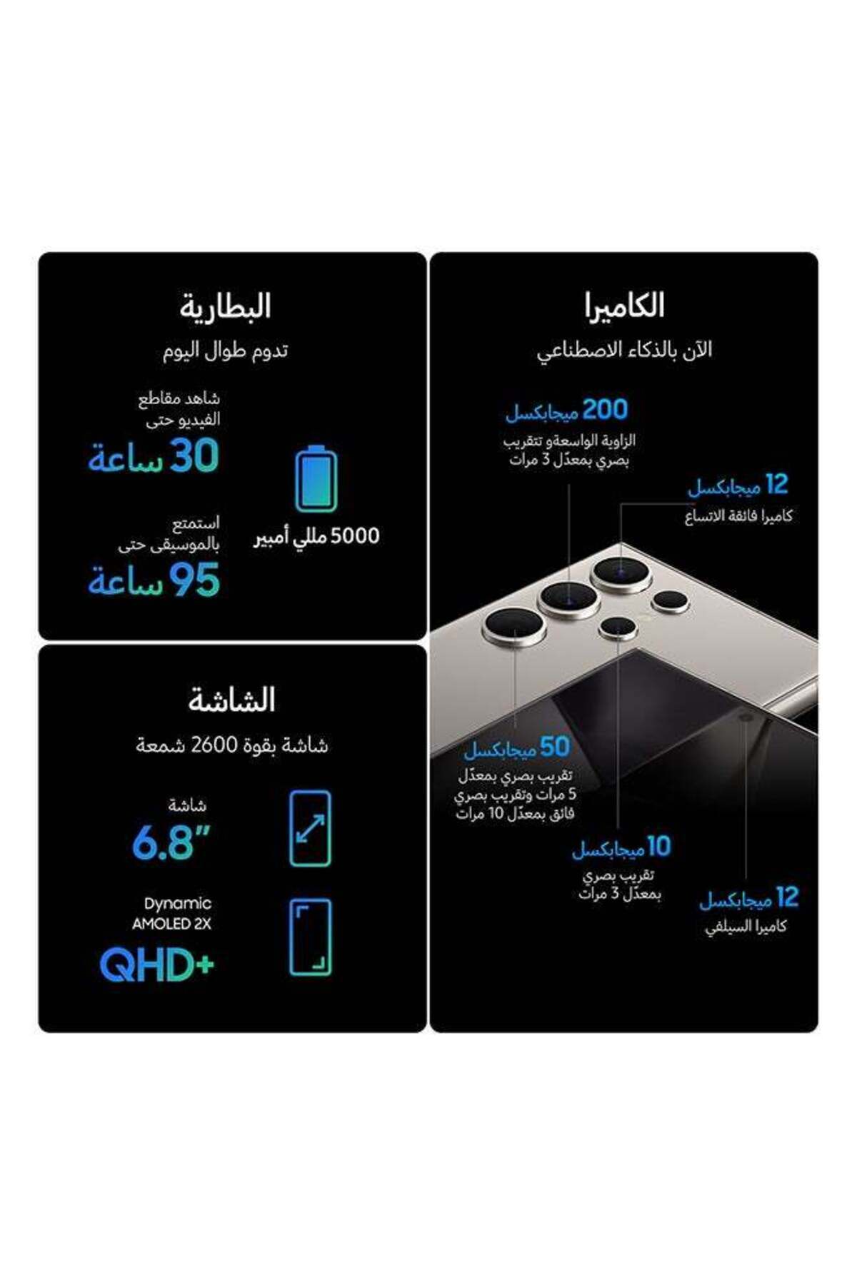 Samsung-جالكسي S24 ألترا 12 جيجابايت 256 جيجابايت تيتانيوم بنفسجي 5G (إصدار الإمارات العربية المتحدة) 6