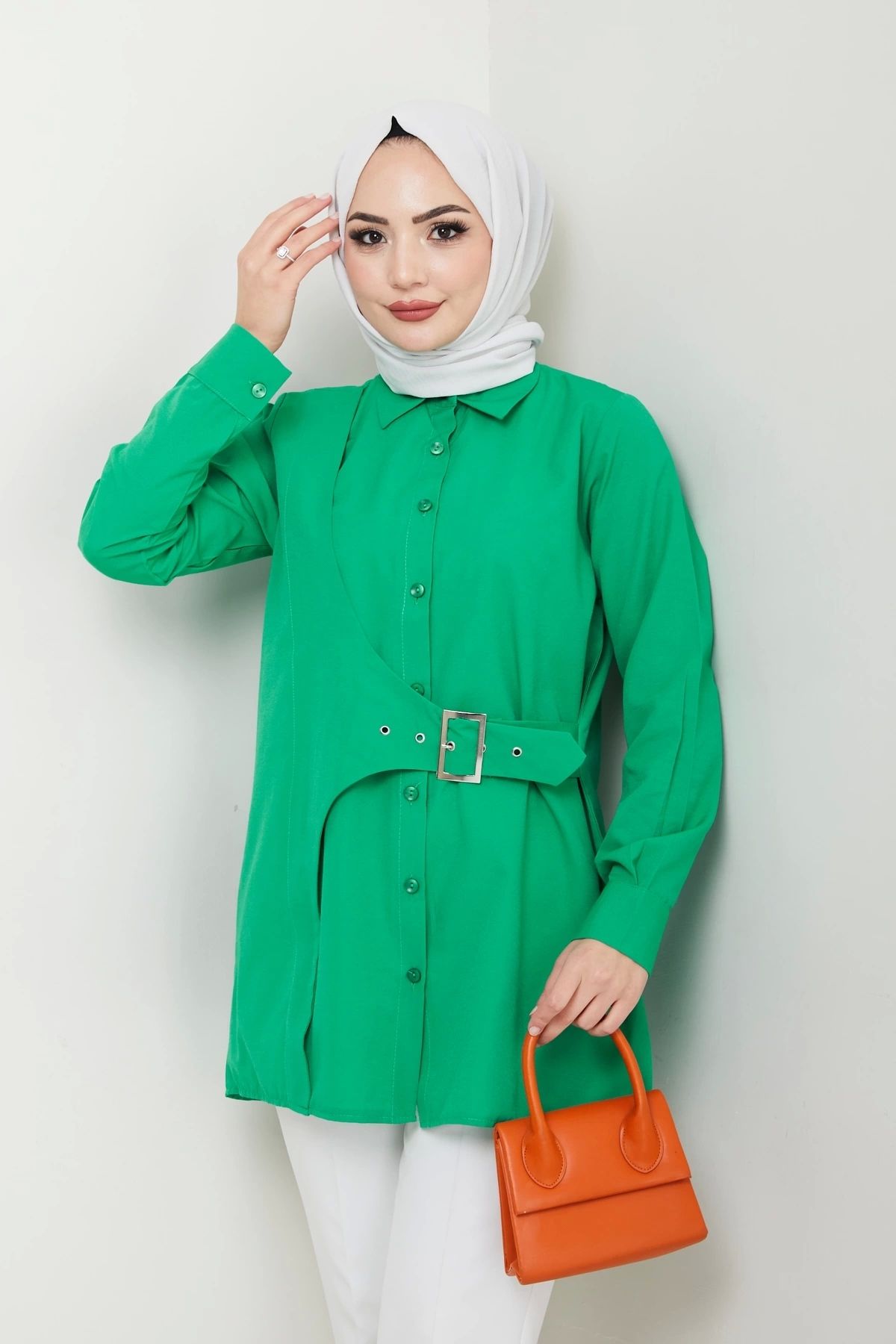 Nevayla Moda-Green Design Shirt - Buckle / Ü0101 5
