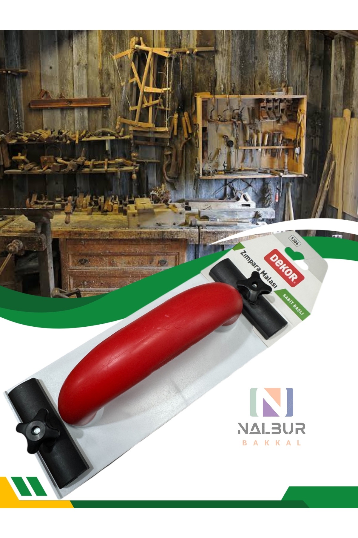 Nalbur Bakkal Dekor Sabit Başlıklı Duvar Alçıpan Zımpara Malası