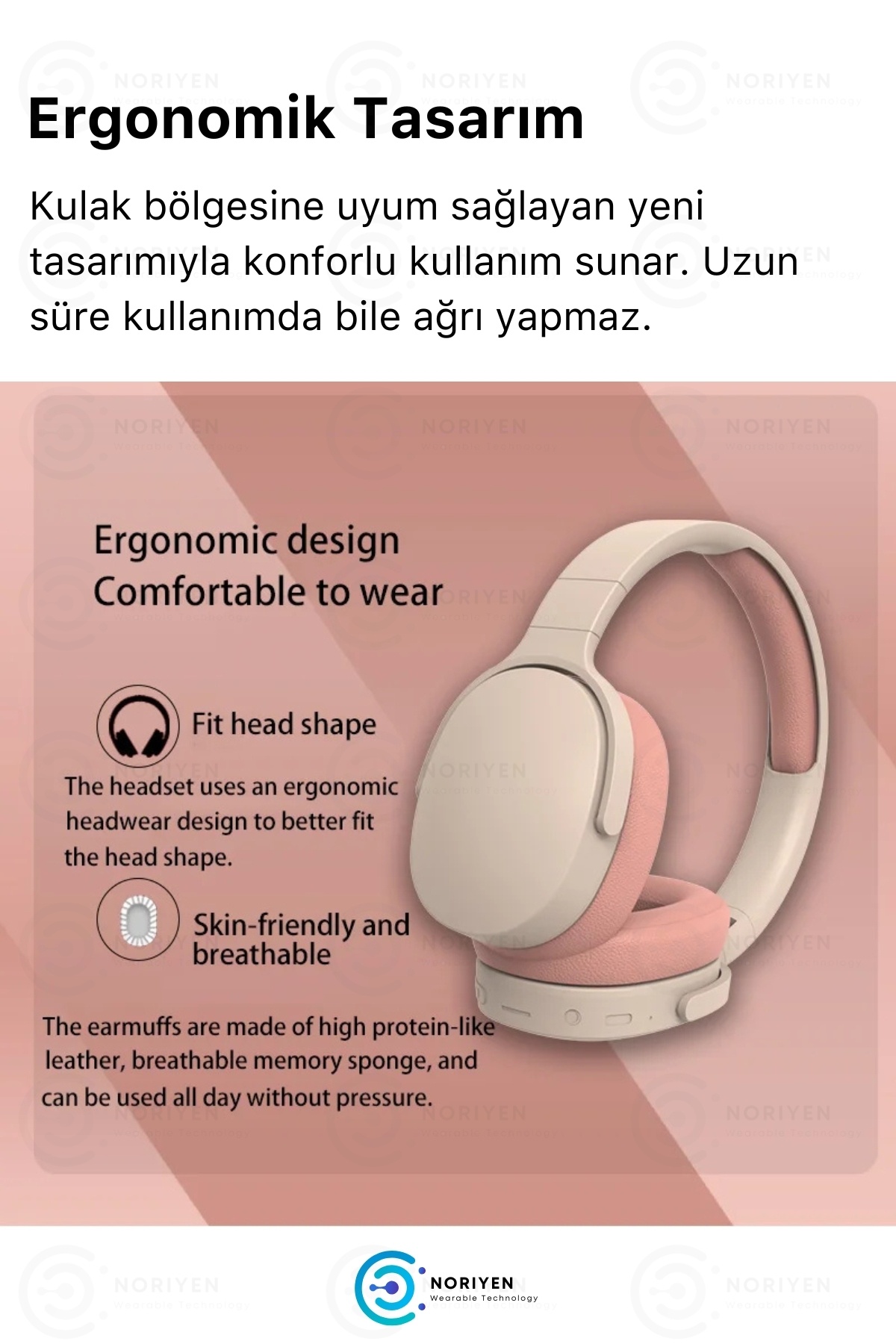 Yeni Nesil Ergonomik Konfor Modeli Mikrofonlu Ofis Gaming Kulak Üstü Kablosuz Bluetooth Kulaklık