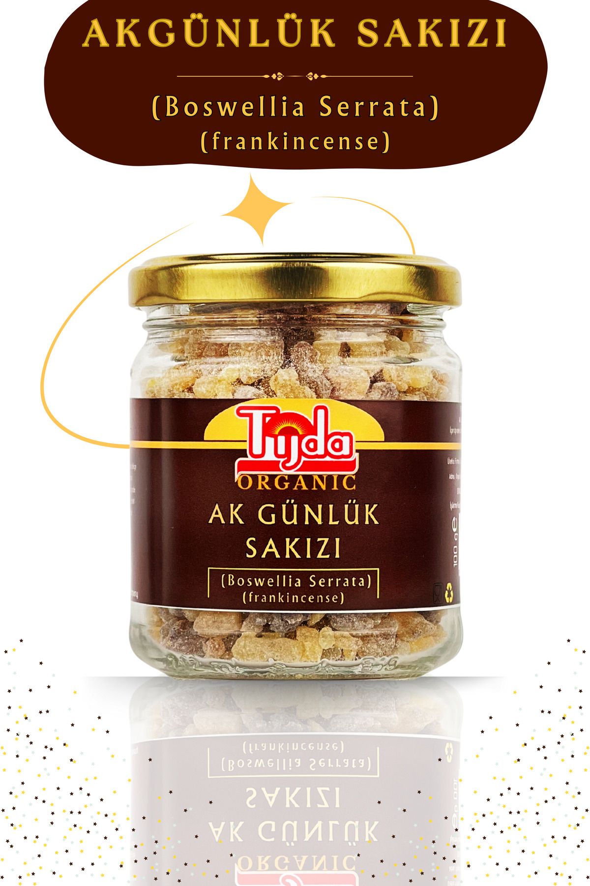 TİJDA Akgünlük Sakızı 100 gram Ak Günlük Reçine Günlük Bitkisi Sığla Sakızı Boswellia Serrata