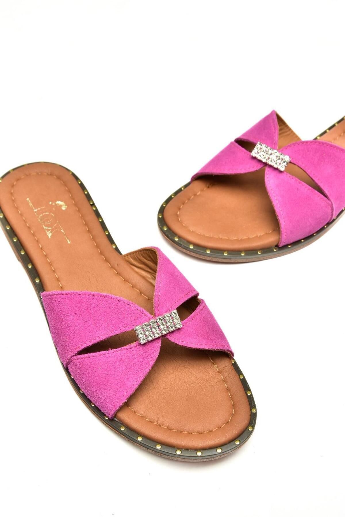 Fox Shoes-U 291290002   Fuchsia Suede Women's Slippers 4