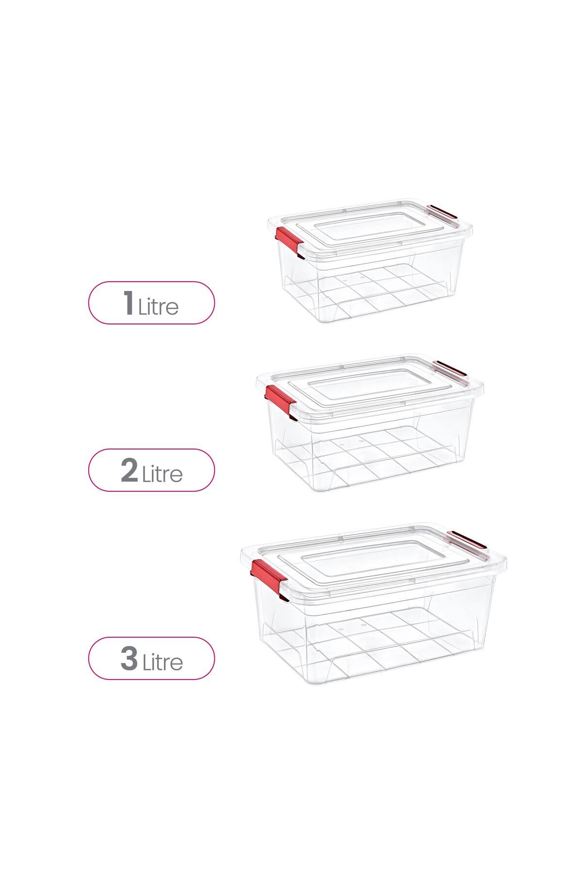 Smartware-Set of 3 Smart Box Storage Containers 1-2-3 Lt 4