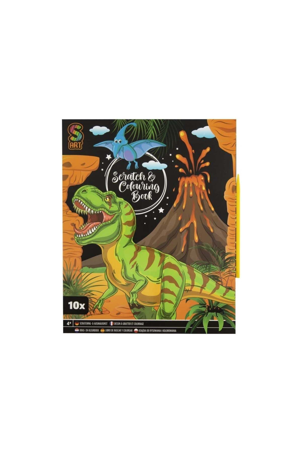 GRAFİX Set Creativ De Colorat Si Razuit Dinozaur - One Size