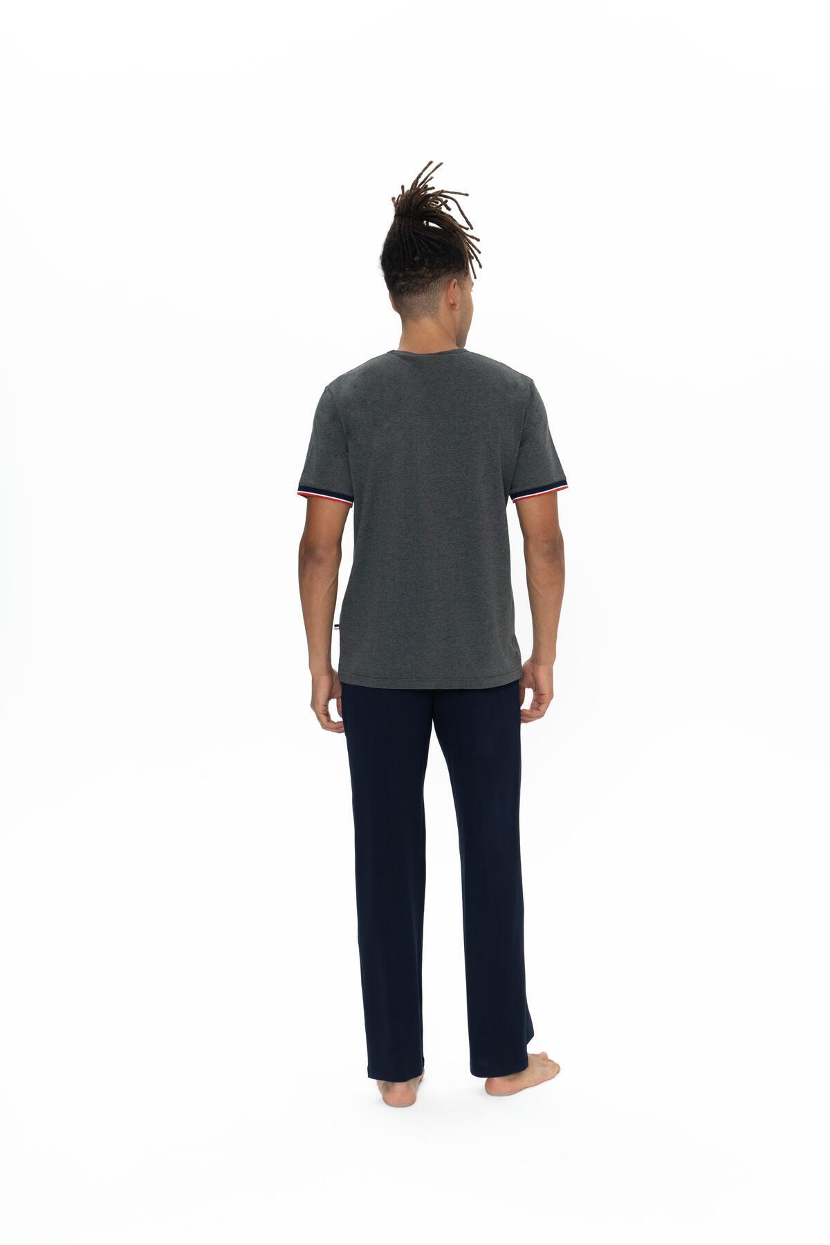 ست پیژامه و لباس خواب مردانه یقه هفت | یو اس پولو U.S. Polo Assn. 18896 TR - تصویر 4