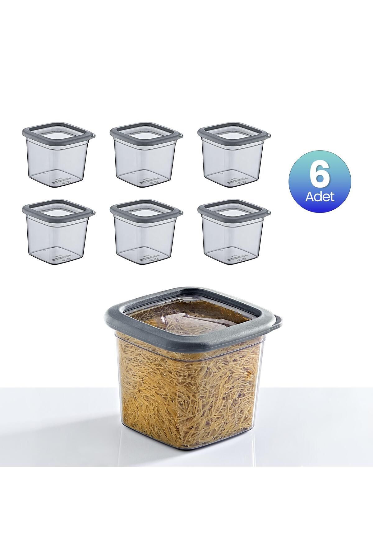 Smartware-Anthracite 740 ml - Set of 6 Scale Square Storage Containers 5