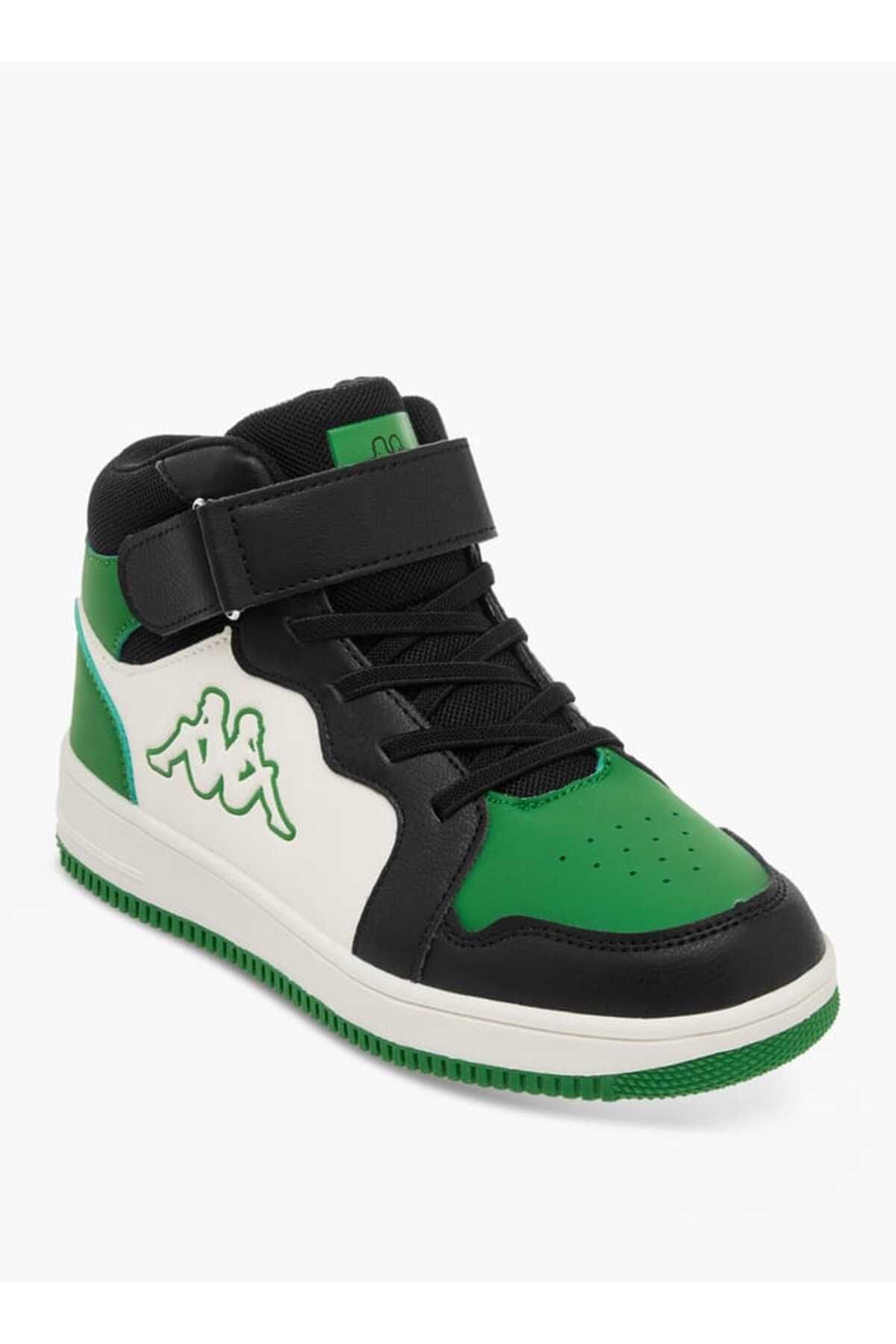 Kappa-Boys' Colourblock High Top Sneakers with Hook and Loop Closure 2