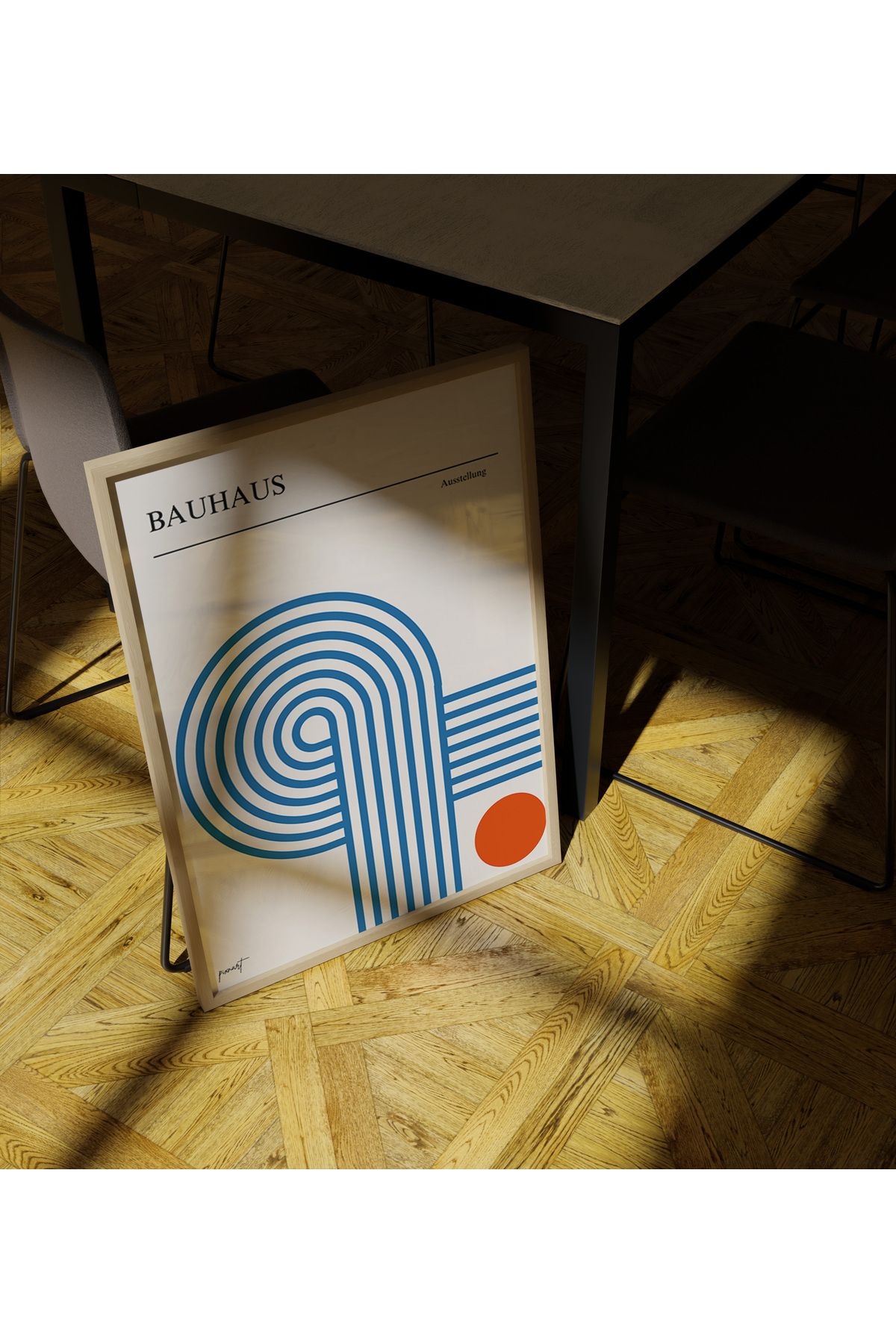 pixnart Çerçeveli Poster Tablo, Özel Tasarım, Modern Duvar Dekoru ( Bauhaus )