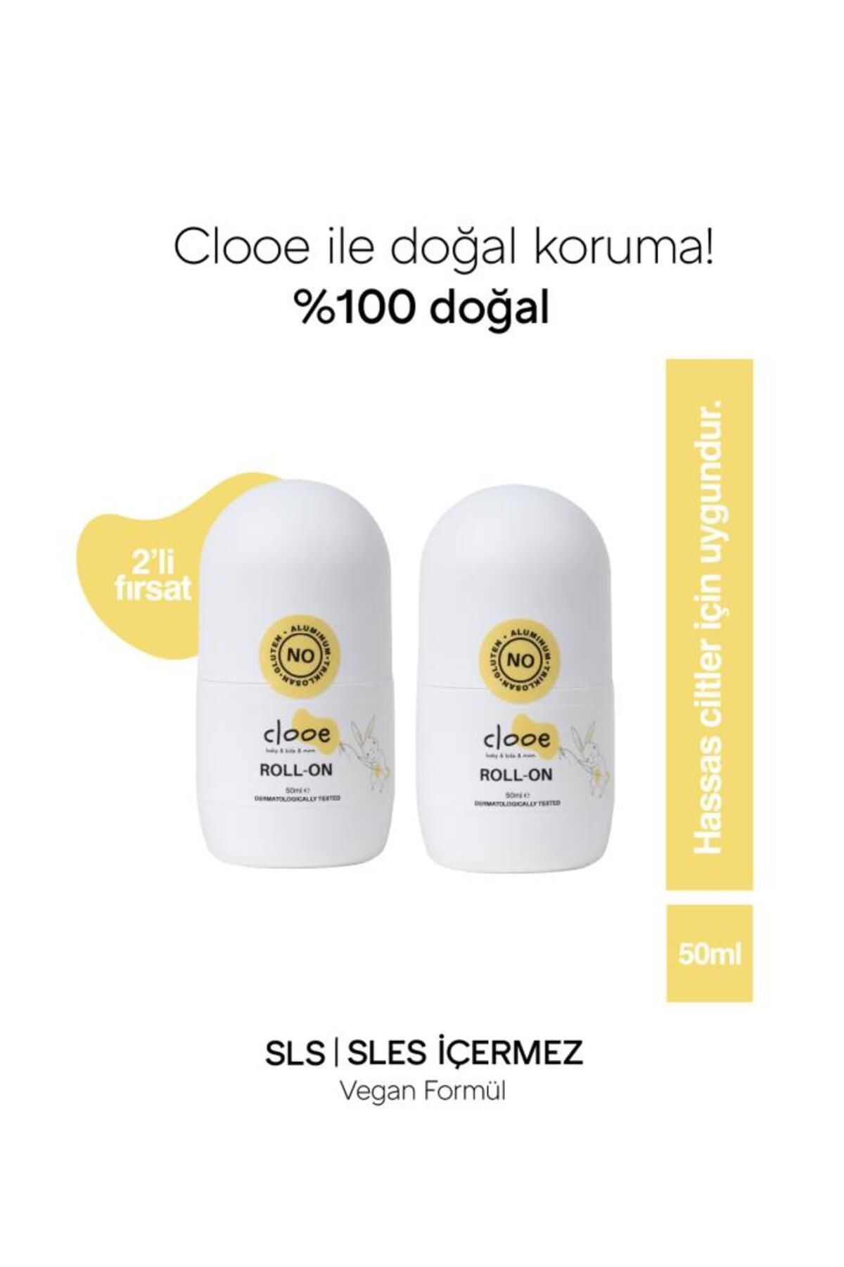 clooe Doğal Roll On Unisex Ter Kokusu Önleyici (50ML) - 2’li Fırsat Paketi