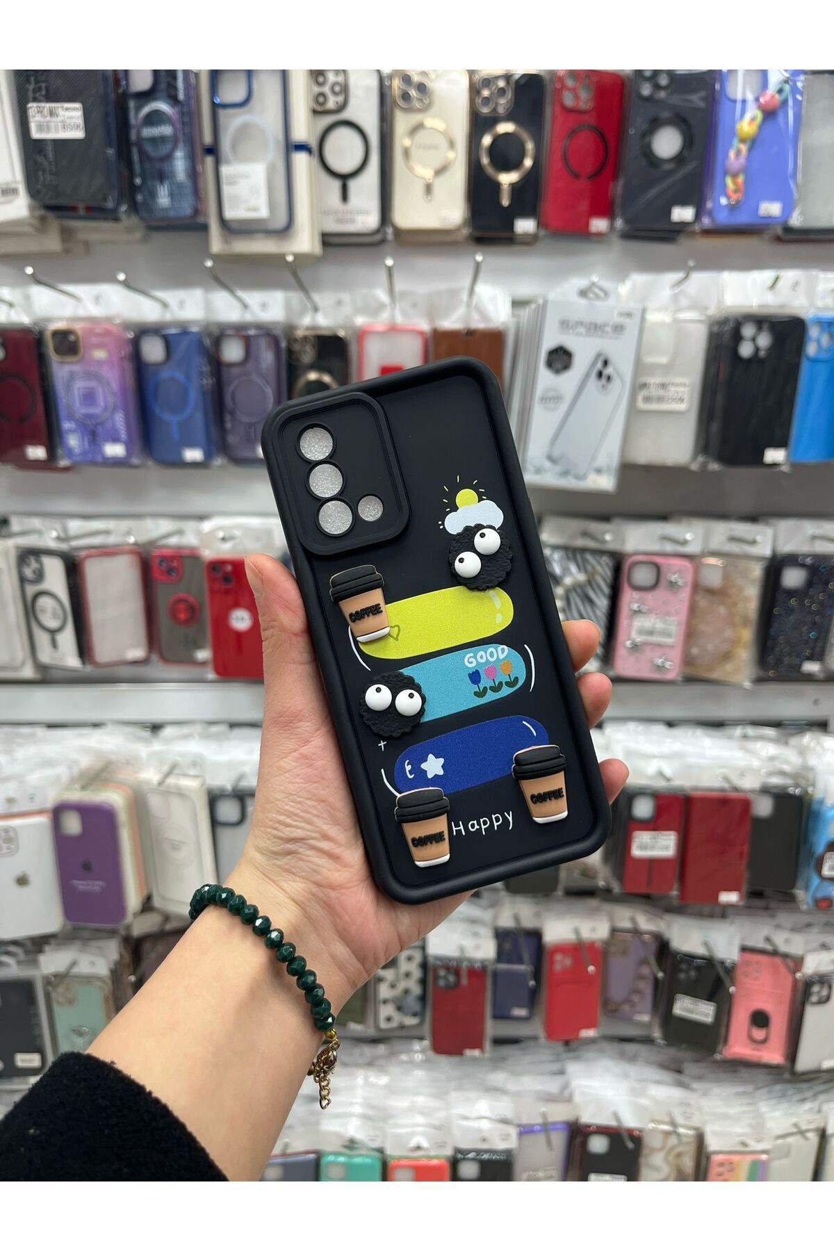 TECNOTREND Oppo A74 Ayıcık Figürlü 3D Pofuduk Silikon Kılıf