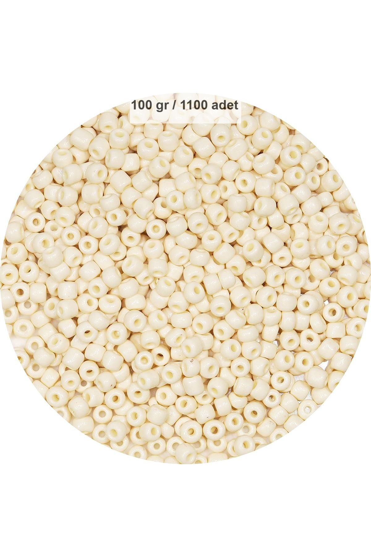 karadağsb Beyaz Renk 4 Mm Yaklaşık 1100 Adet / 100 Gram Cam Boncuk Oya Yazma Bileklik Ve Kolye