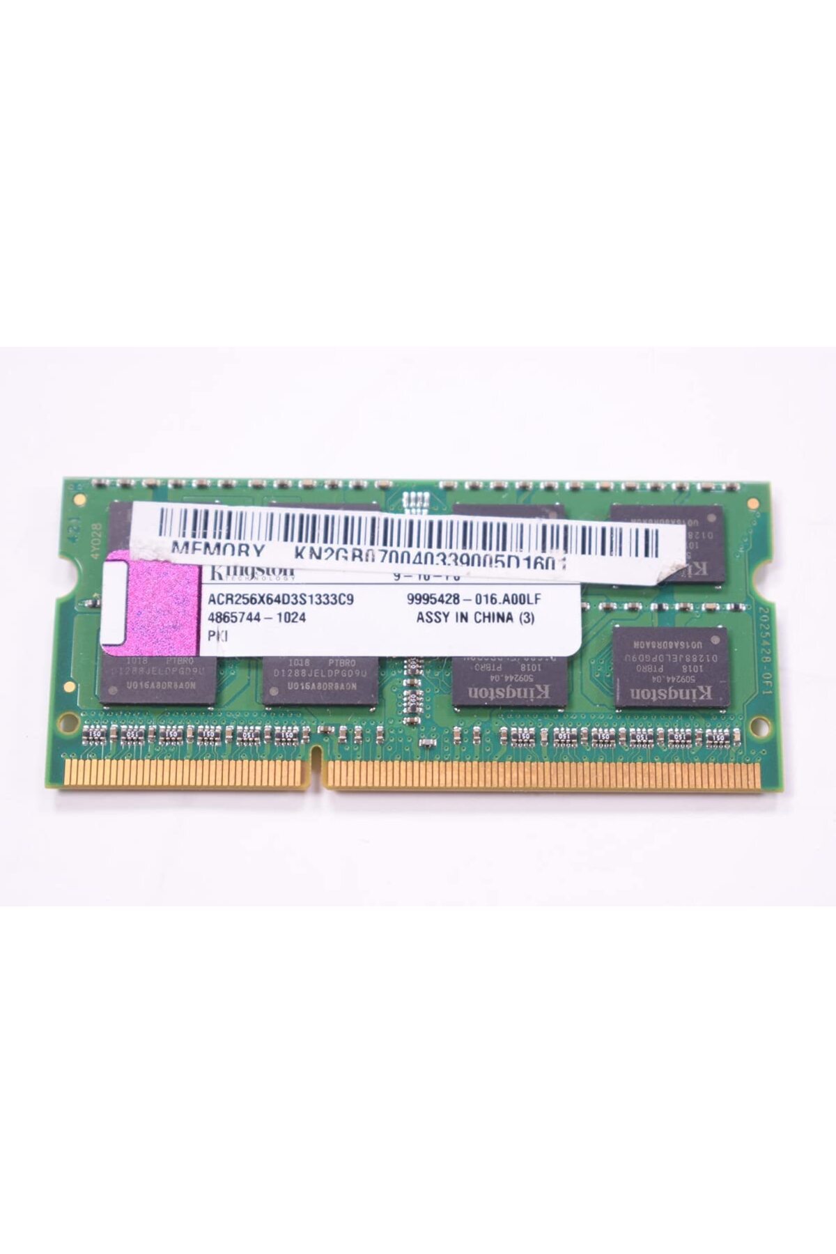 KYNC-ذاكرة الوصول العشوائي للكمبيوتر المحمول ACR256X64D3S1333C9 Kings 2GB DDR3 SoDimm غير ECC PC3-10600 1333Mhz 1