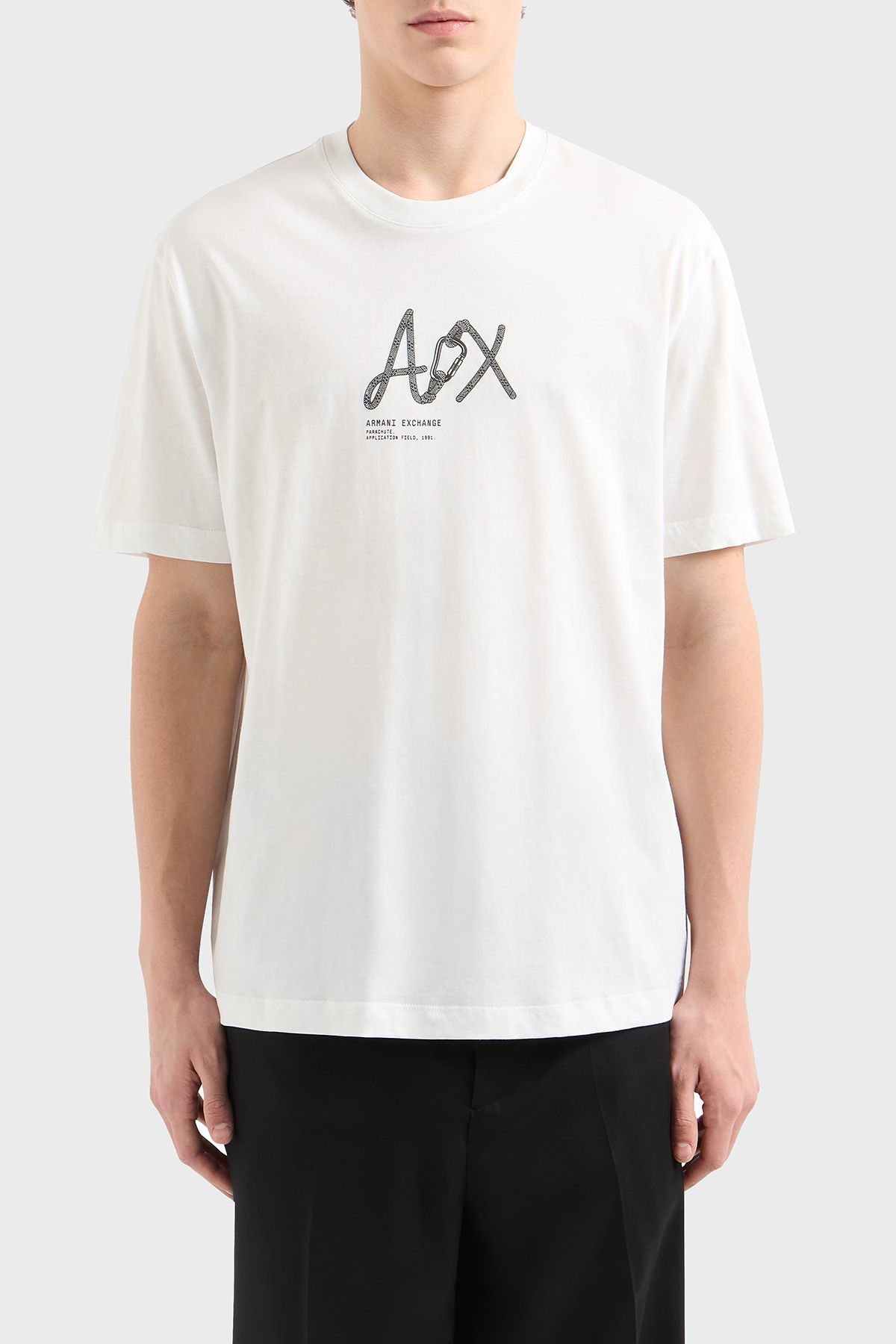 Armani Exchage 100% پنبه معمولی تی شرت یقه خدمه تی شرت مردانه XM000566 AF10334 U0009 Armani Exchange