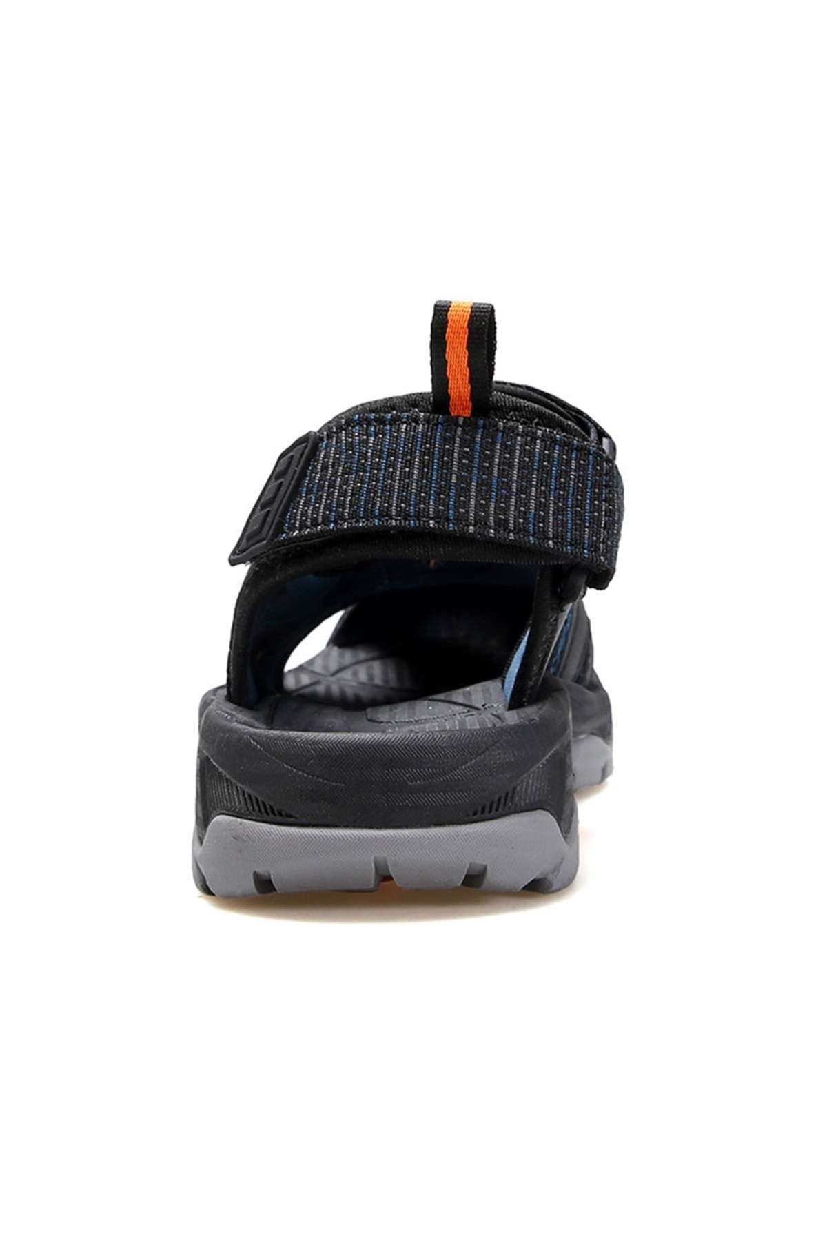 HUMTTO Burnu Kapalı Siyah Lacivert Cırtlı Erkek Outdoor Trekking Spor Sandalet görsel 5