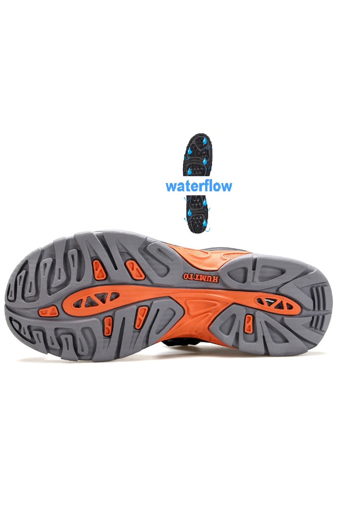 HUMTTO Burnu Kapalı Siyah Lacivert Cırtlı Erkek Outdoor Trekking Spor Sandalet görsel 3
