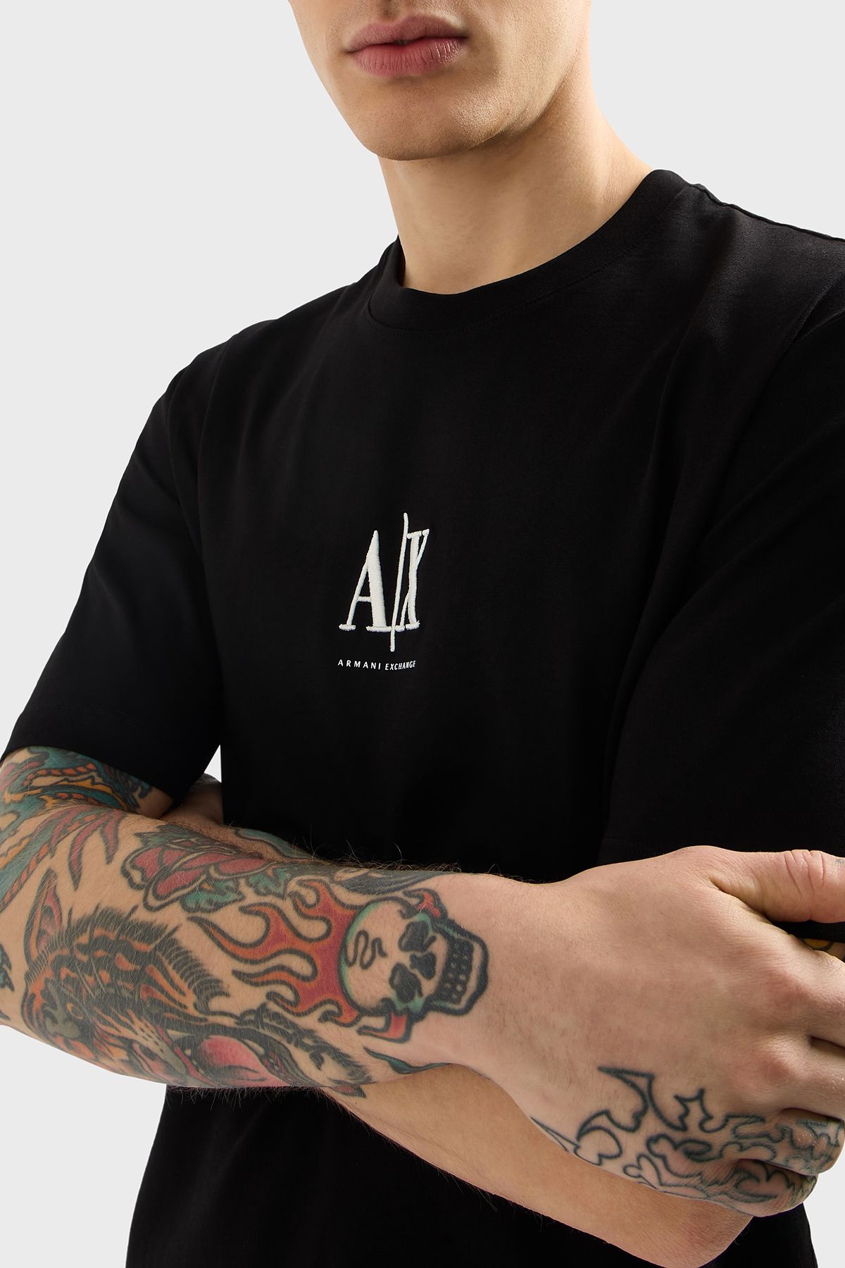 Armani Exchange-Tricou pentru ciclism Armani Exchange 100% bumbac pentru bărbați, cu logo XM 000363   AF12308 4