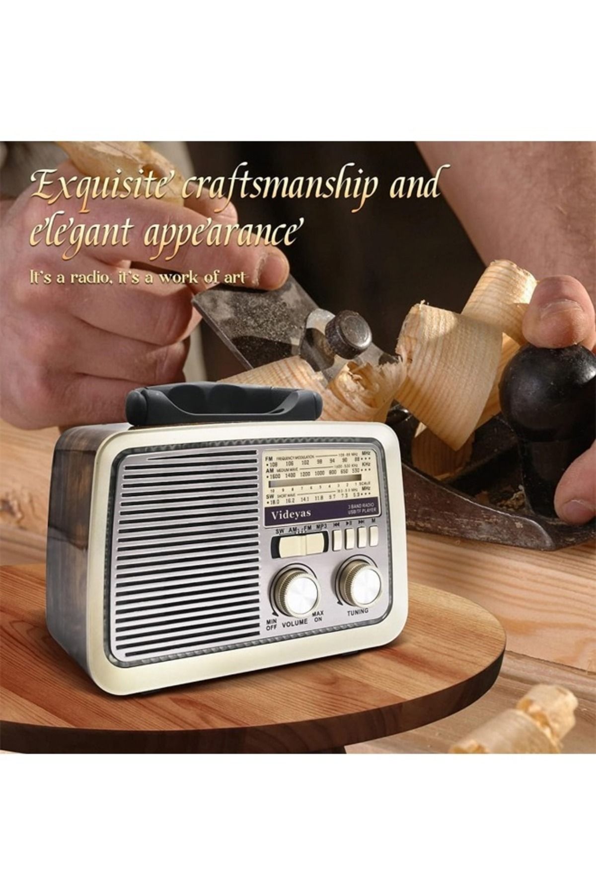 TOSCANA U-A portable radio that works with Bluetooth technology  and contains a flashlight 3