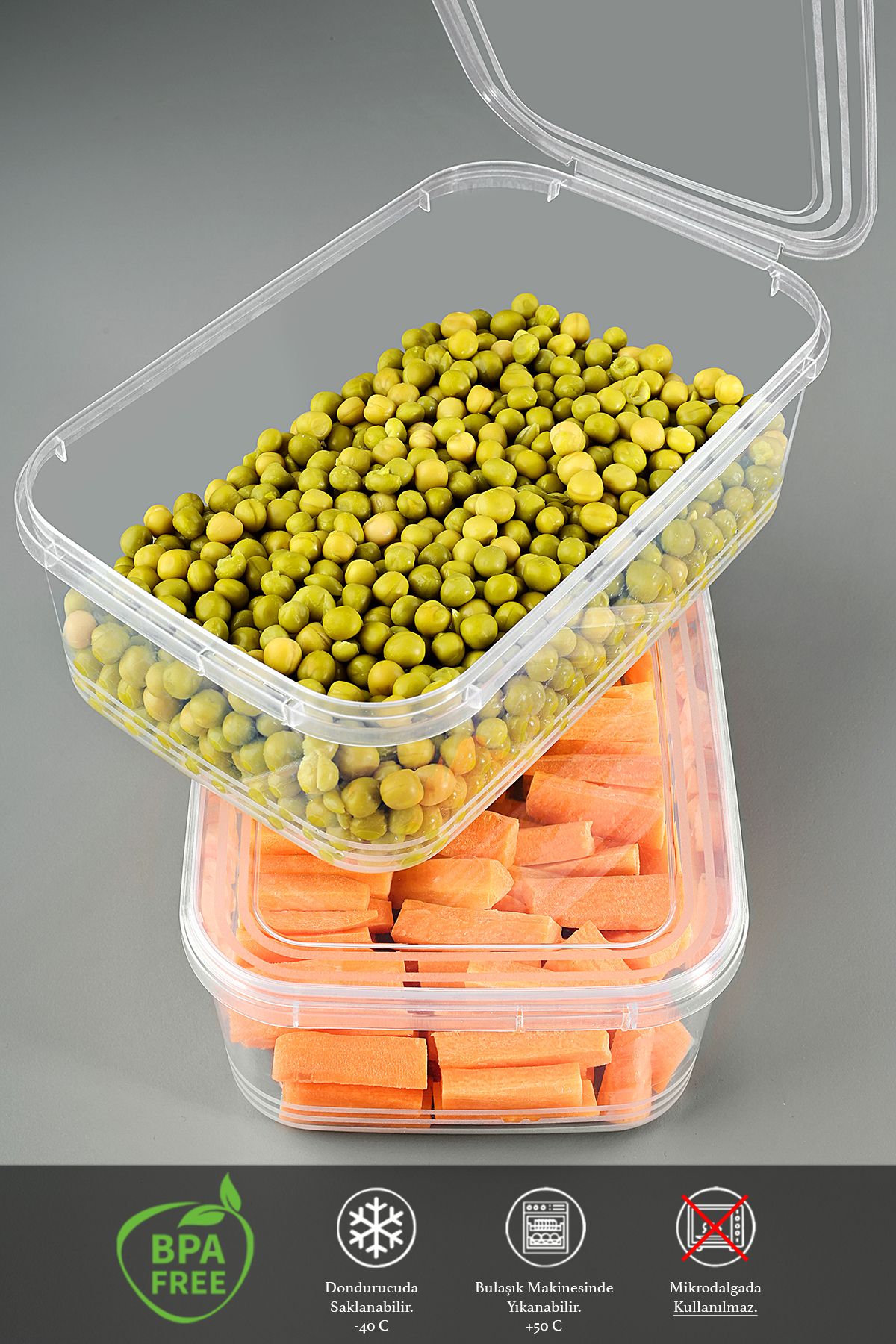 Meleni Home-Set of 10 Leak-Proof Self-Clamshell Storage Containers - Airtight Food Container Suitable for Deep Freezer 2