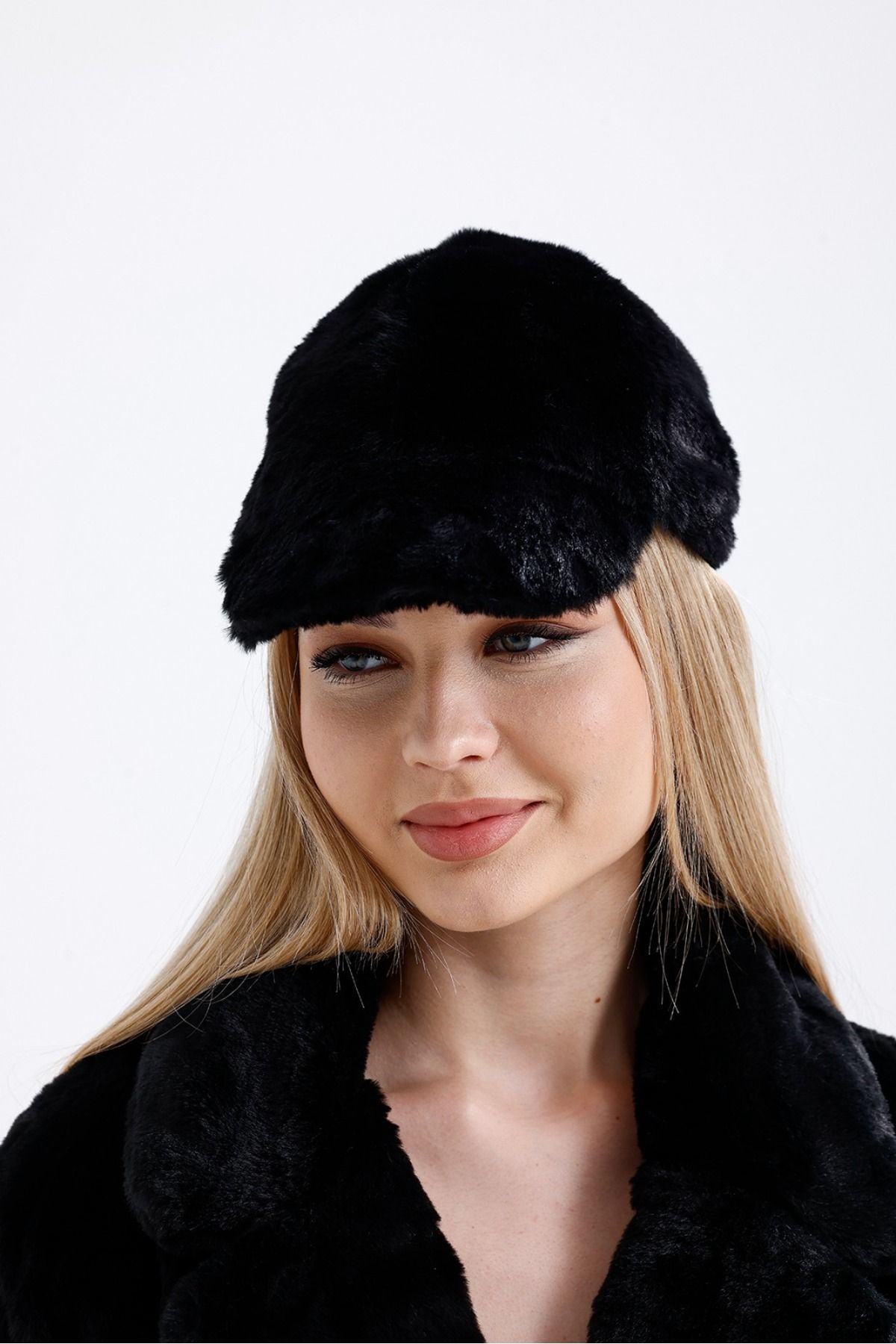 nord arc-Women's Winter Black Plush Hat - Trendy Baseball Cap 1