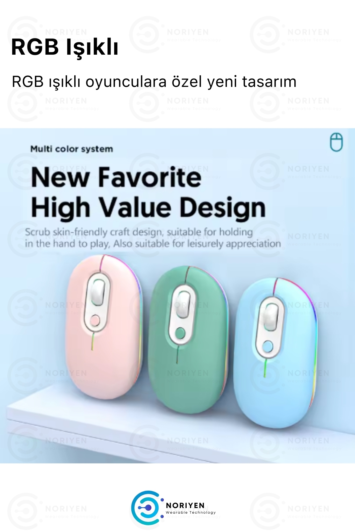 Silent Plus RGB Işıklı Ultra Sessiz 4 Tuşlu USB 2.4G Şarjlı Kablosuz Wireless Bluetooth M1 Mouse