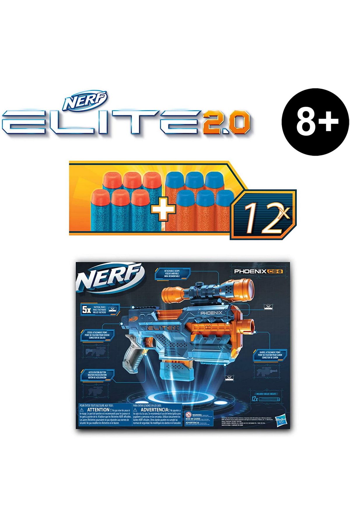 Hasbro-NERF BLASTER ELITE 2.0 PHOENIX CS6 6