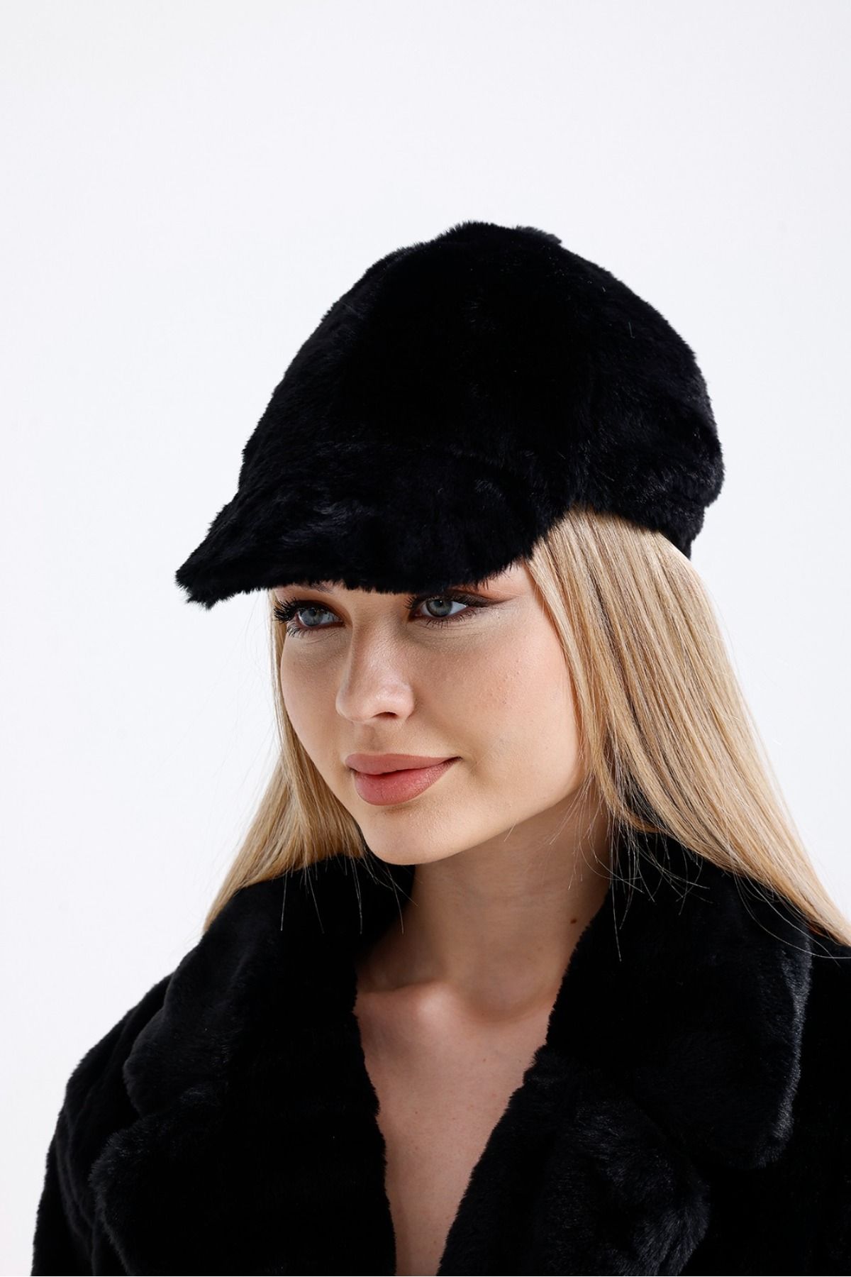 nord arc-Women's Winter Black Plush Hat - Trendy Baseball Cap 2