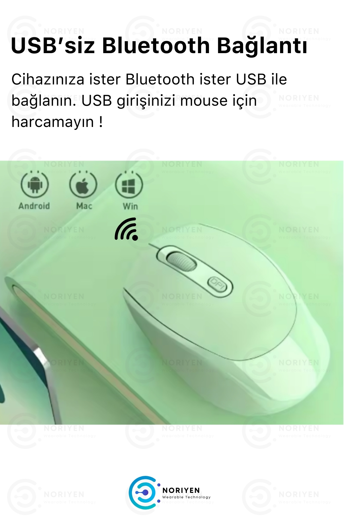 Ultra Comfort Silent Plus Yüksek Hassasiyetli 4 Tuşlu 2.4G Kablosuz Bluetooth M3 Mouse Uyumlu