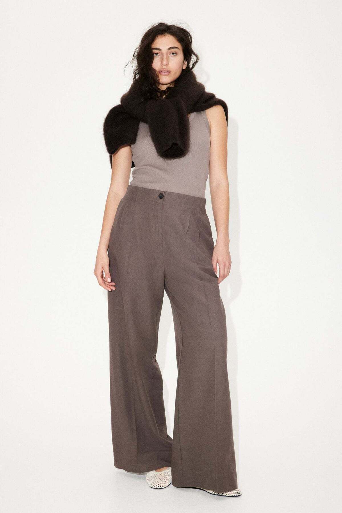 H&M-Wide linen-blend trousers 4