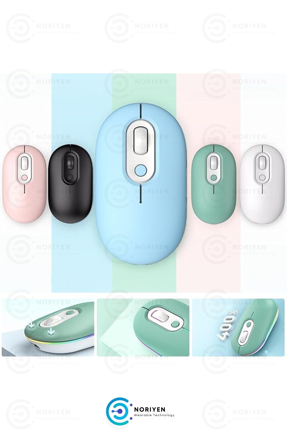 Silent Plus RGB Işıklı Ultra Sessiz 4 Tuşlu USB 2.4G Şarjlı Kablosuz Wireless Bluetooth M1 Mouse