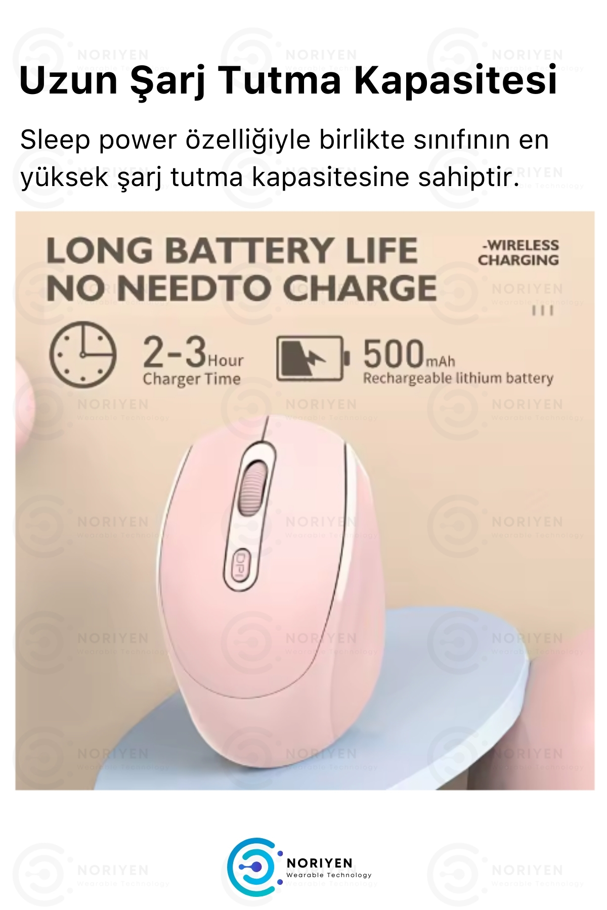 Ultra Comfort Silent Plus Yüksek Hassasiyetli 4 Tuşlu 2.4G Kablosuz Bluetooth M3 Mouse Uyumlu