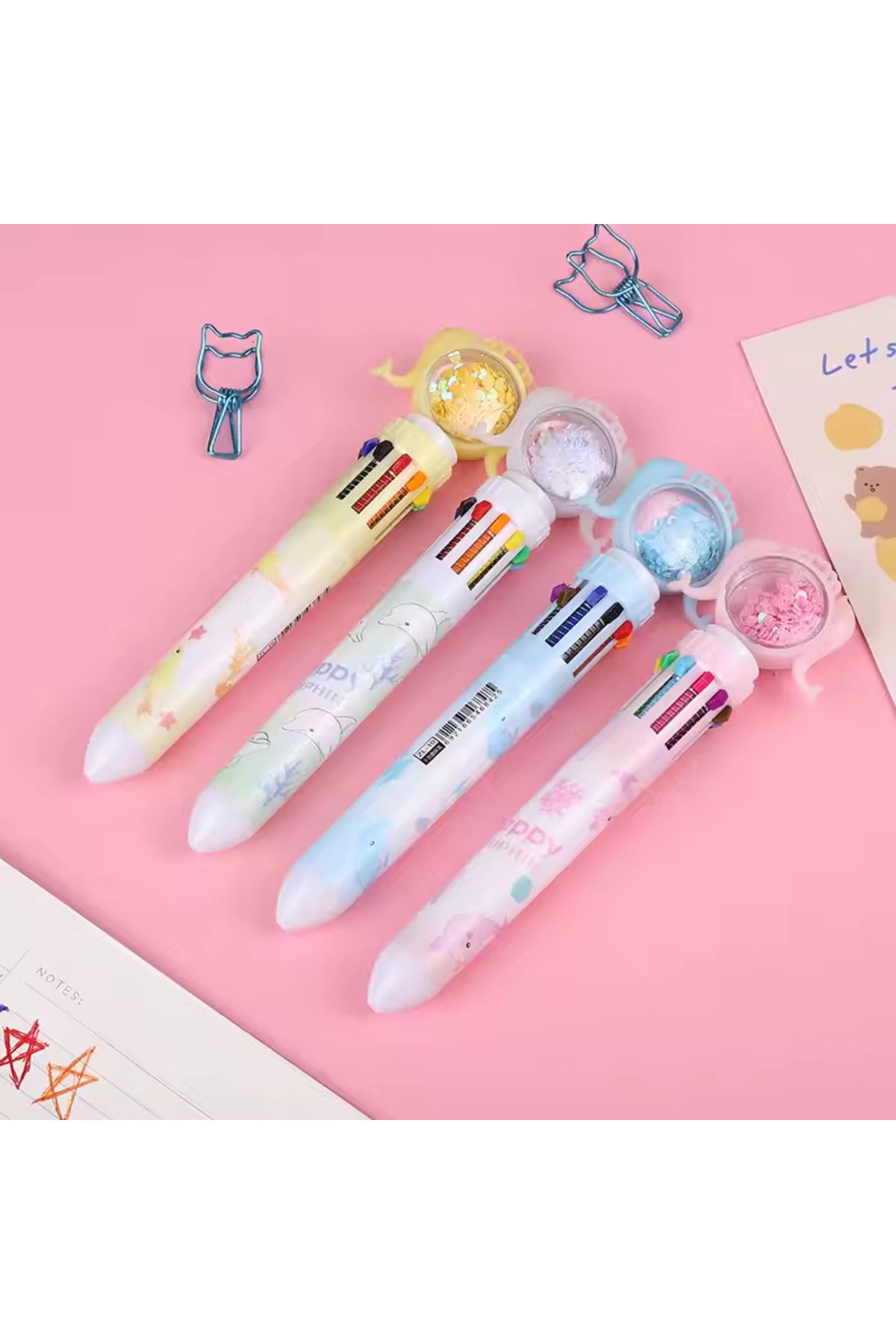 Modellino-Multi Color Fish Multi Ballpoint Pen Written in 10 Colors - Body Color Selected 1 Piece 3
