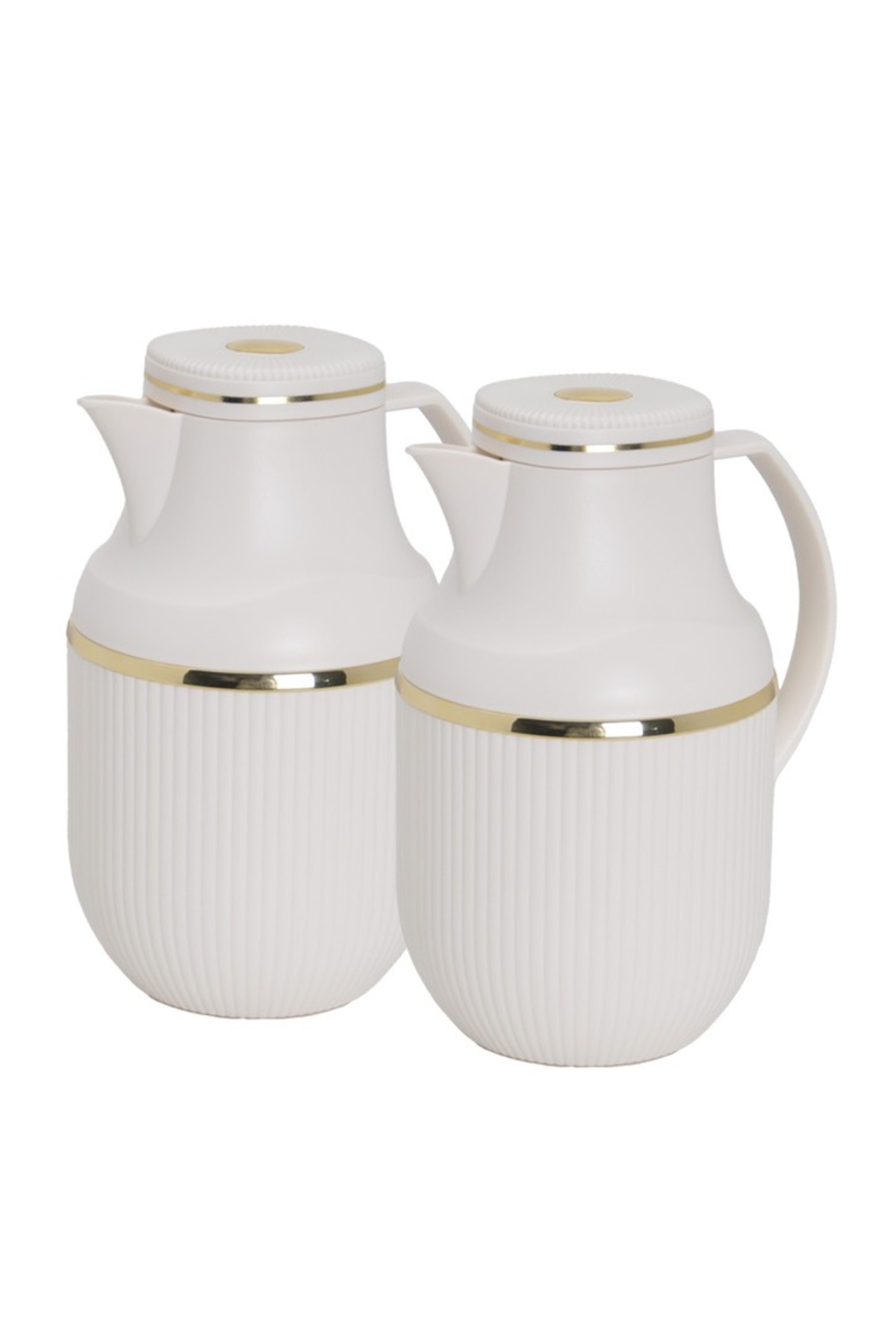 Badraig-2-Piece Coffee And Tea Vacuum Flask Off White/Gold 1 Liter 1