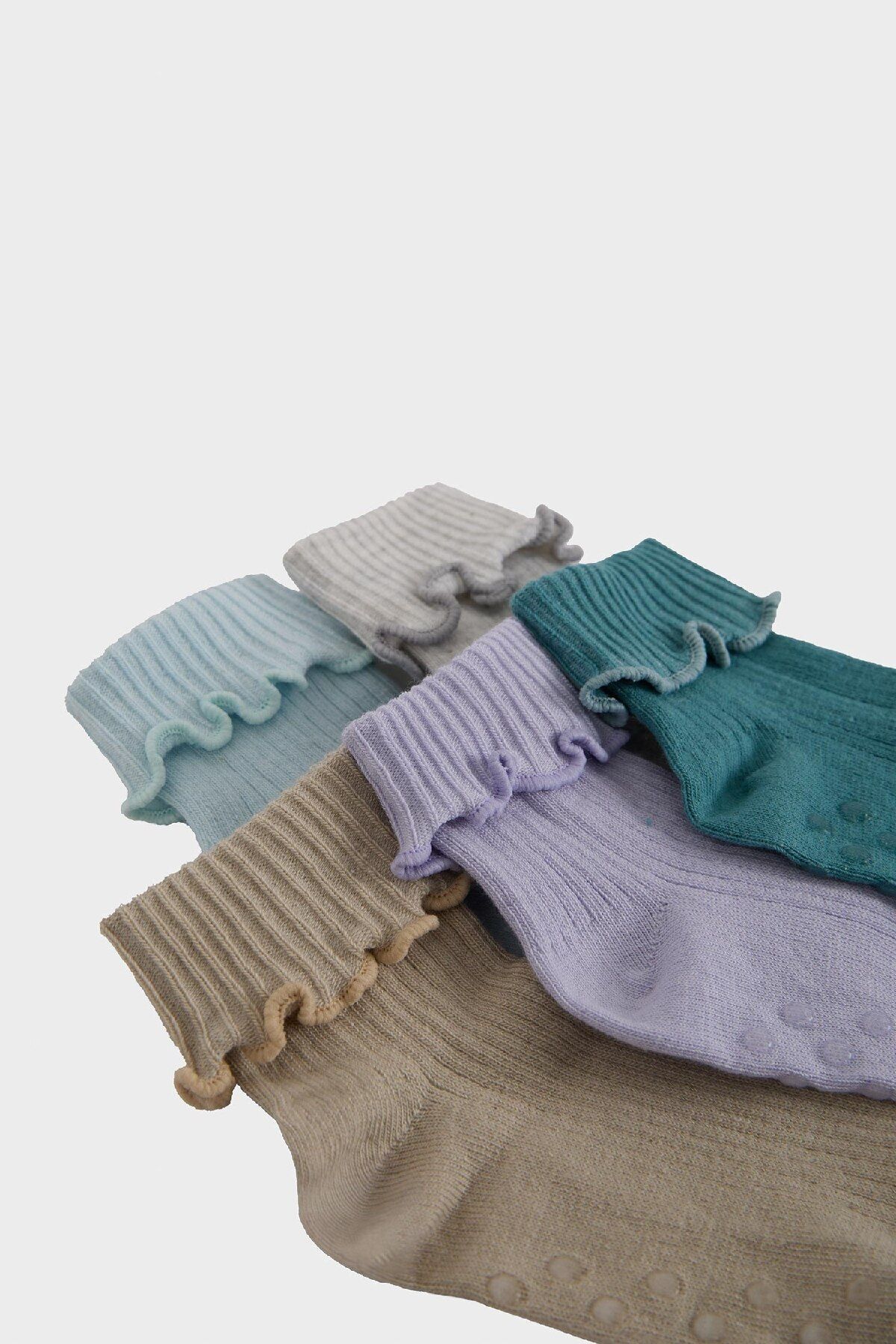 DeFacto-Baby Mädchen Anti-Rutsch-Sohle 5 Stück Baumwolle lange Socken E4653a5ns 3