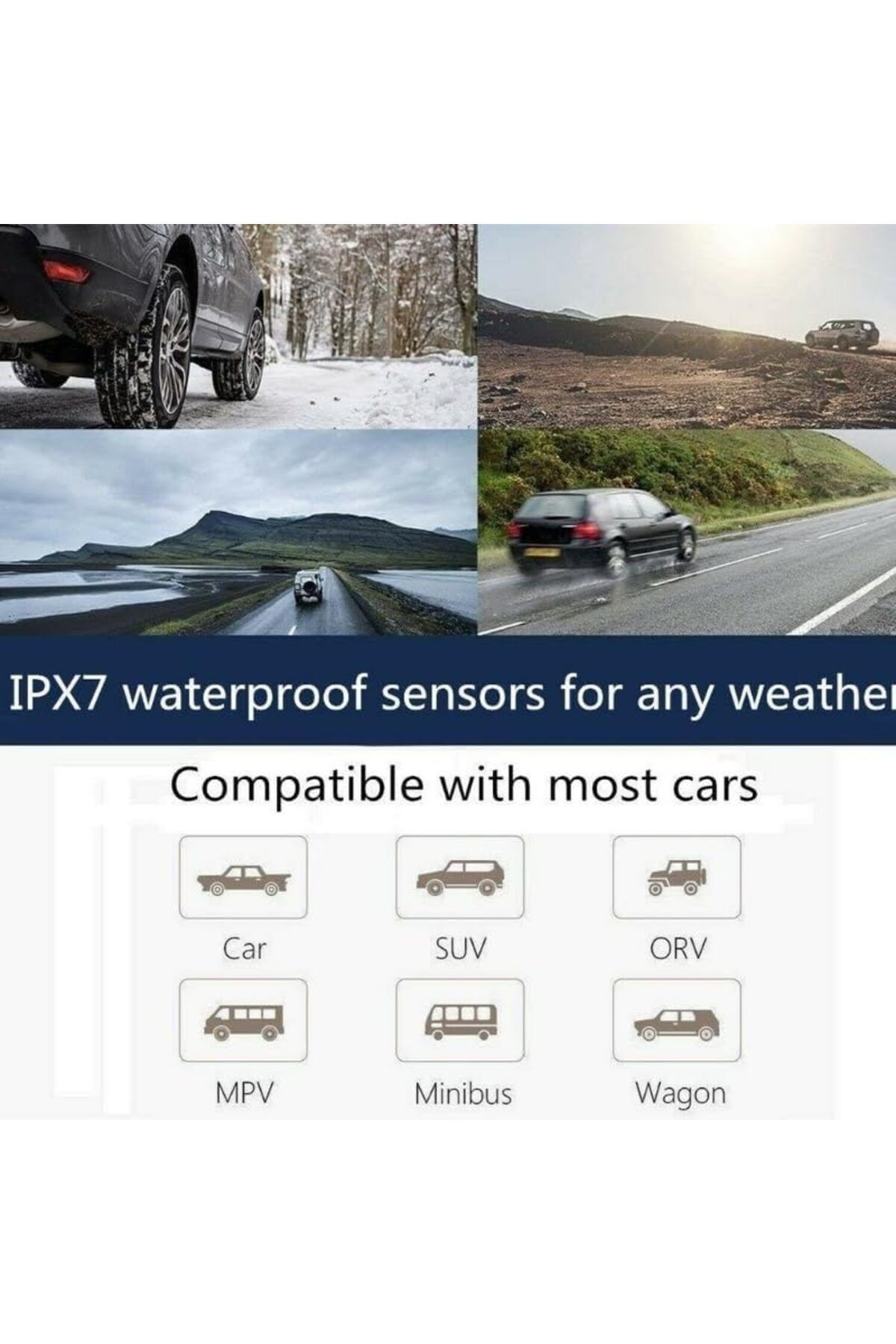 fulina-Tire Pressure Monitoring System, Digital LCD Display,USB Auto Security Alarm Tire Pressure Sensor 7