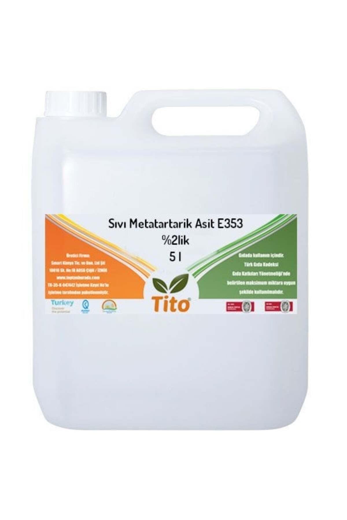 tito Sıvı Metatartarik Asit E353 %10luk Gıda Tipi 5 Litre