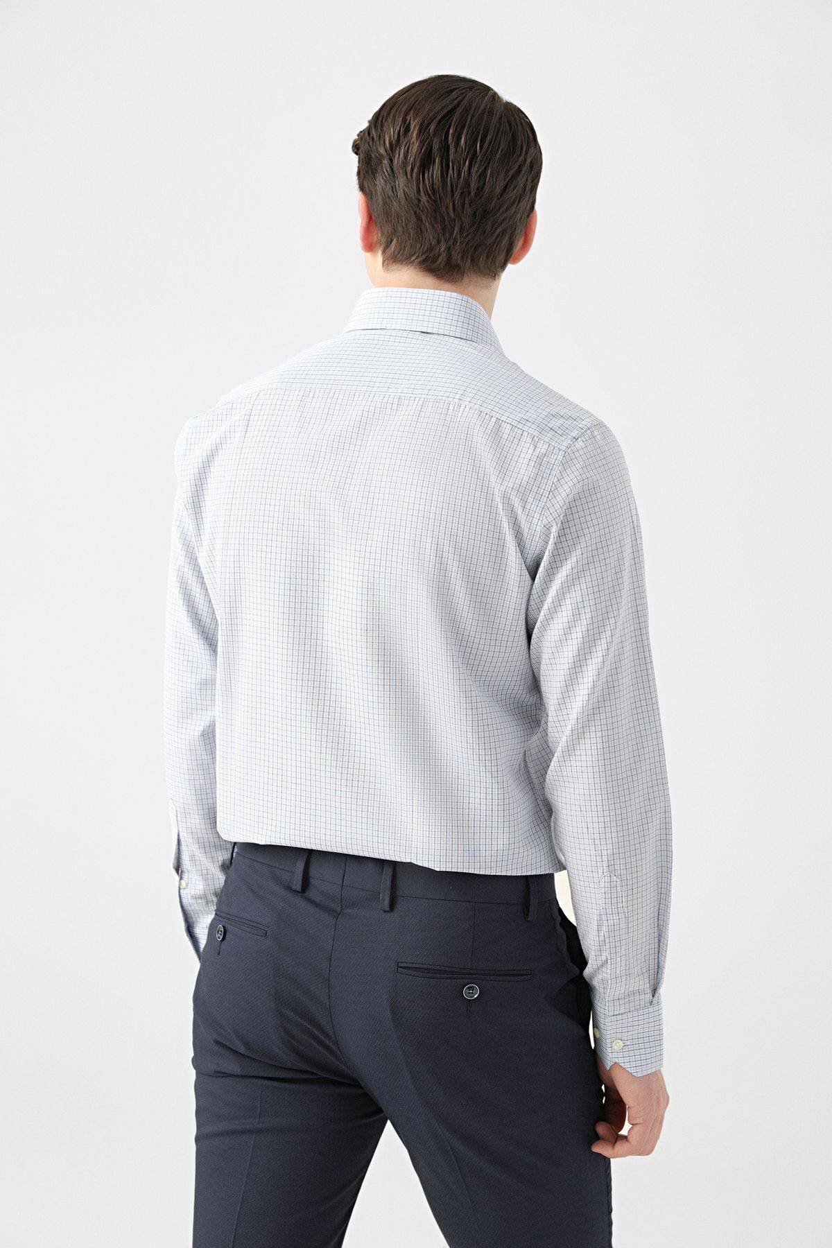 D'S Damat-Cămașă Dobby Slim Fit Bleumarin 4