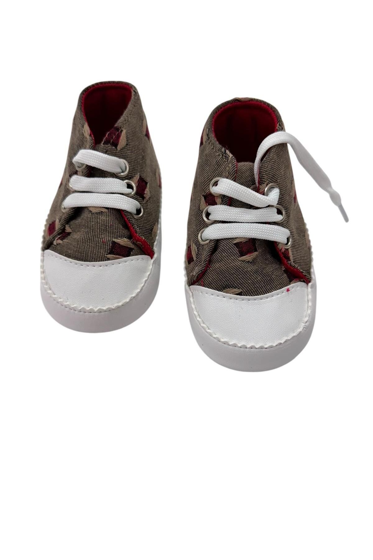 Esterella-Home Patterned Baby Shoes/ Lace-Up Soft Non-Slip Sole Moccasin/ First Step Baby Shoes 4