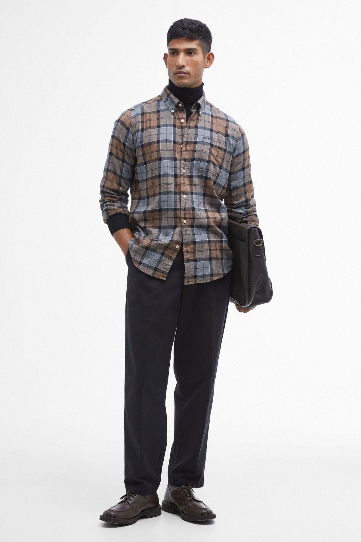 پیراهن مردانه شطرنجی آستین بلند | باربور Barbour MSH5065-T065 - تصویر 3