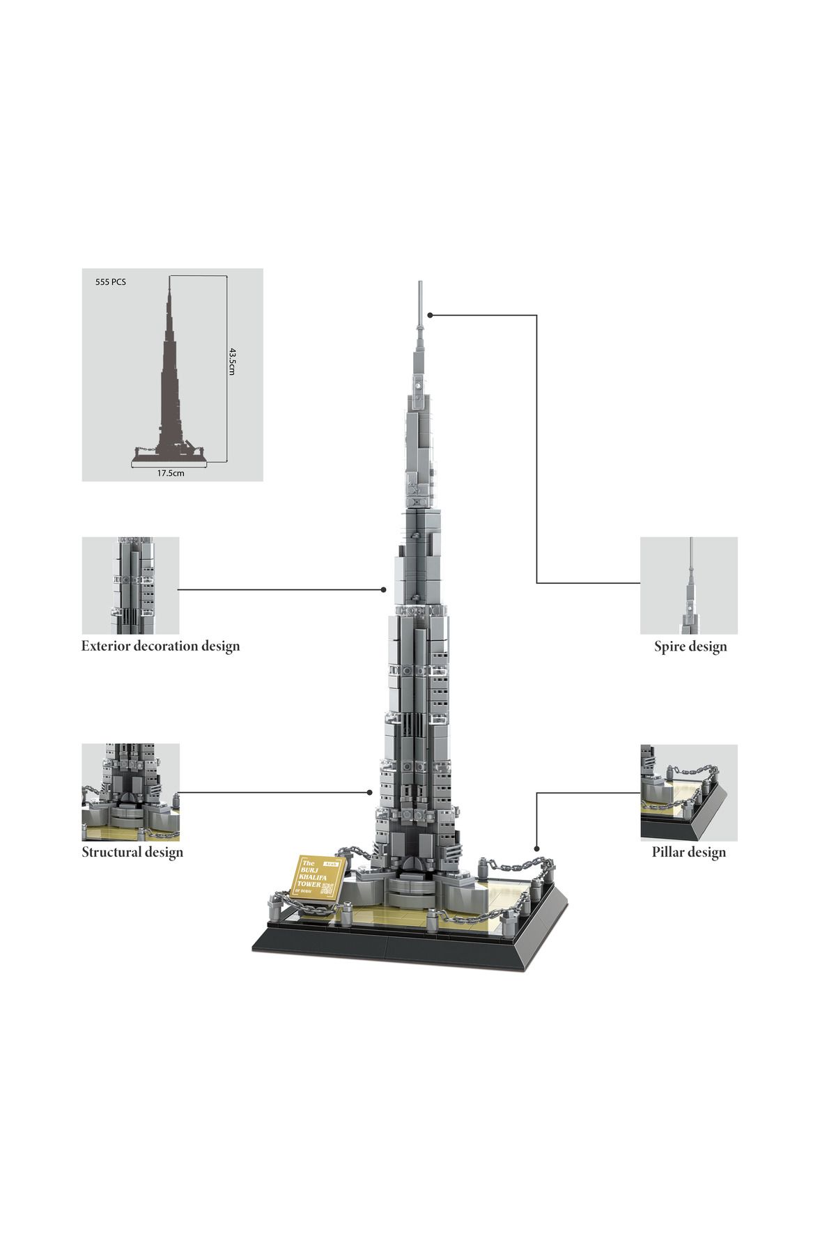 BLOKKIT--Burj Khalifa Toy Building Blocks -555 Pcs 2
