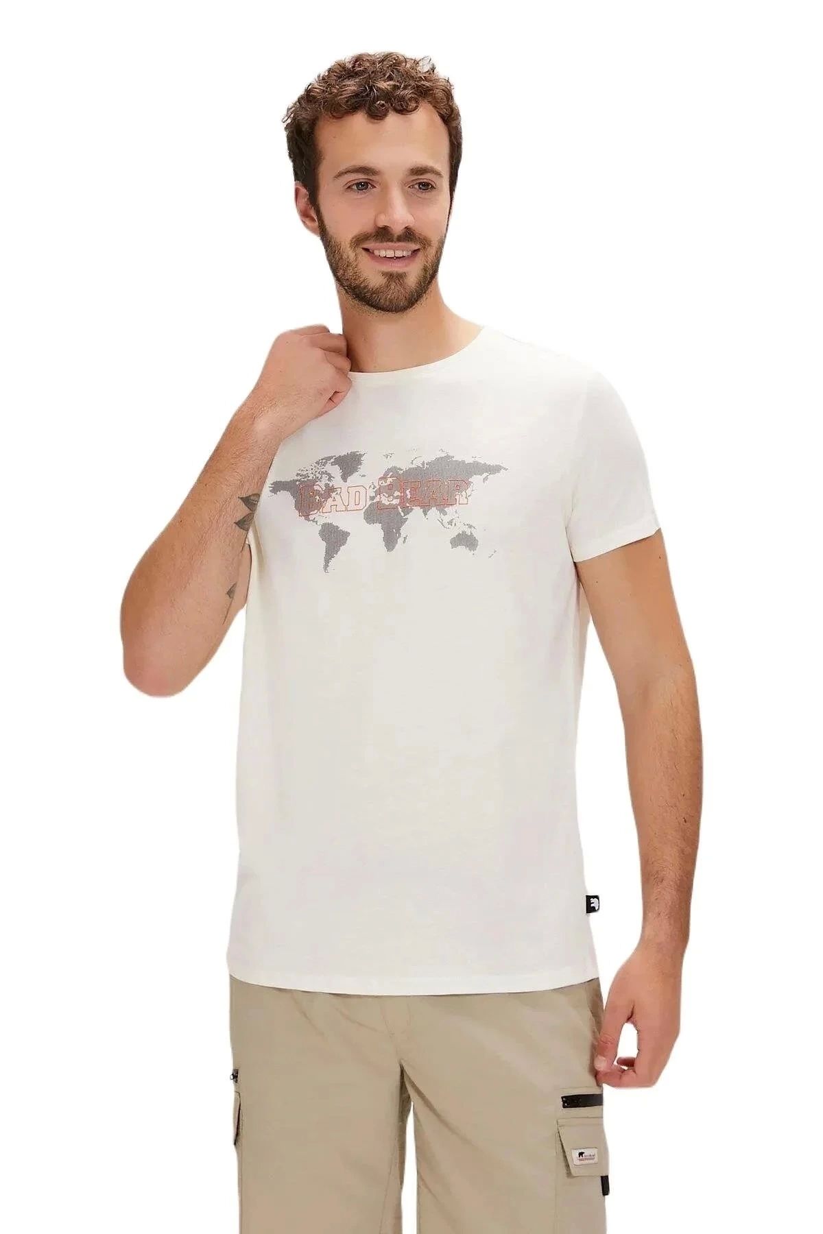 تیشرت مردانه Badbear Globe - کرم Bad Bear