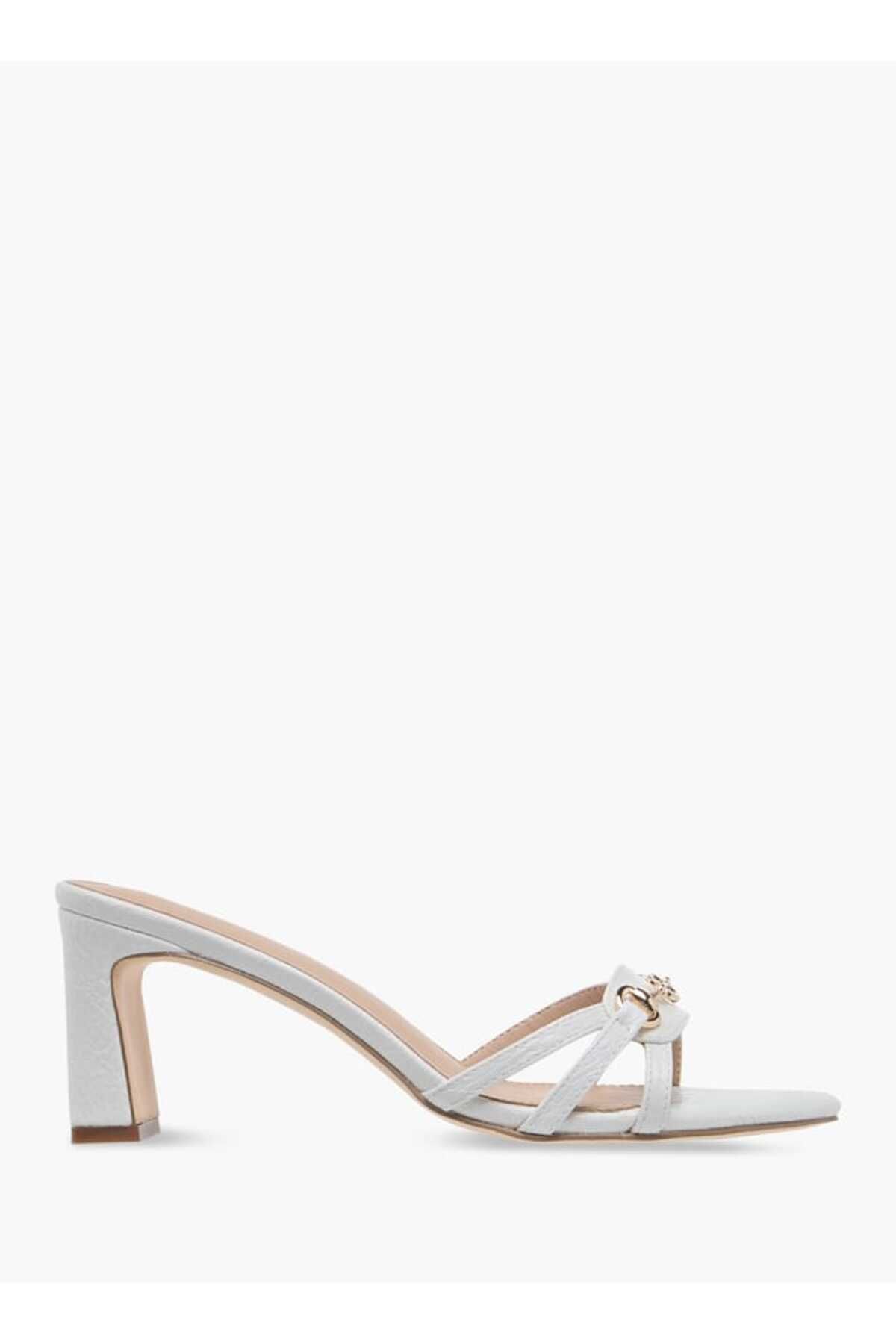 Flora Bella by Shoexpress-Flora Bella Logo Charm Accent Slip-On Sandals with Block Heels 3