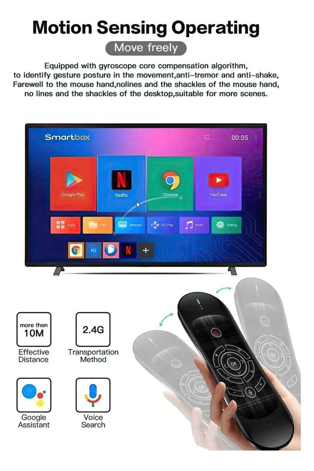 erorex-Wechip R2 Rechargeable/keyboard/air Remote Control (Compatible with TV Box-Android TV-PC-Projector) 5