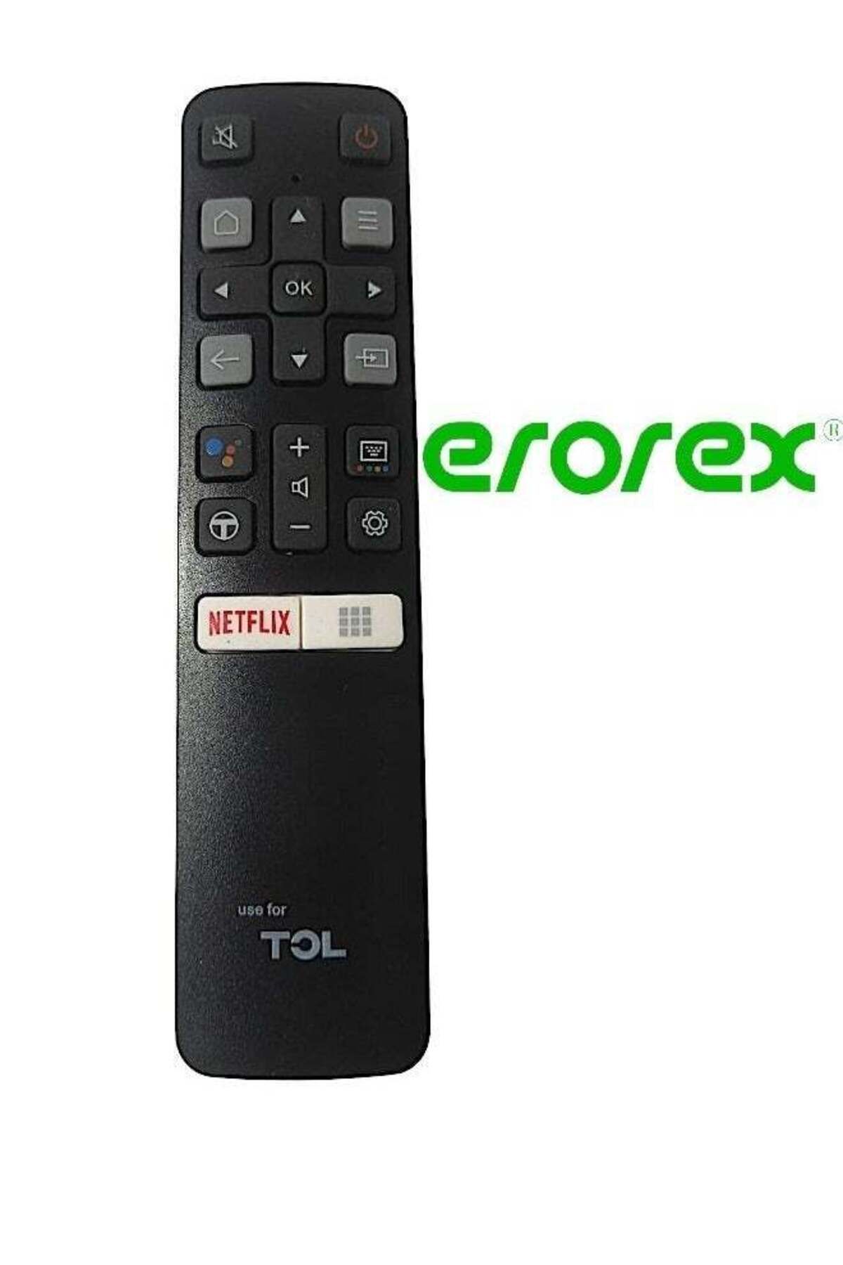 erorex-جهاز تحكم عن بعد عالمي بديل لتلفزيون TCL LED LCD الذكي باللون الأسود 2