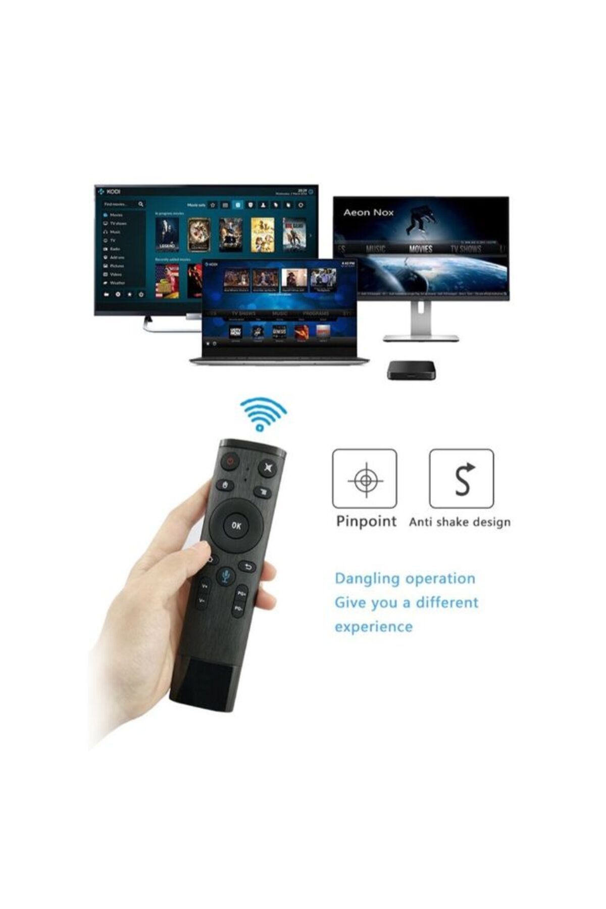 erorex-2.4G Voice Input  Wireless Air Remote Mouse HTPC PC Controller Black 3