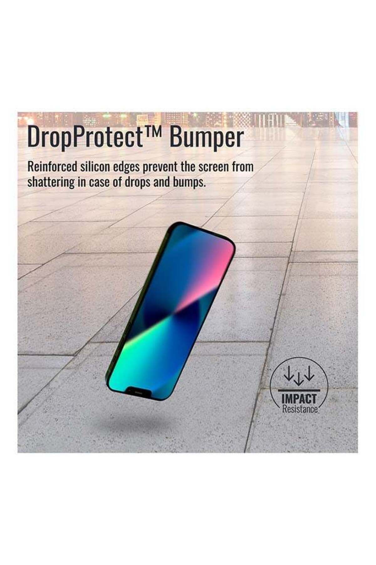 erorex-DropProtect Clear 3D Glass with Built-in Bumper for iPhone 12 – Clear 2