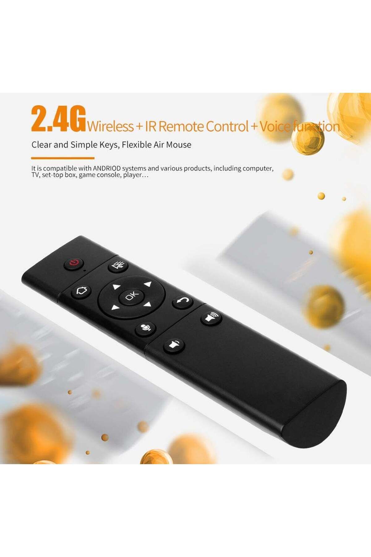 erorex-Wireless Remote Control With USB Receiver For Android TV Box/Game Console/Computer/Set-Top Box Black 7