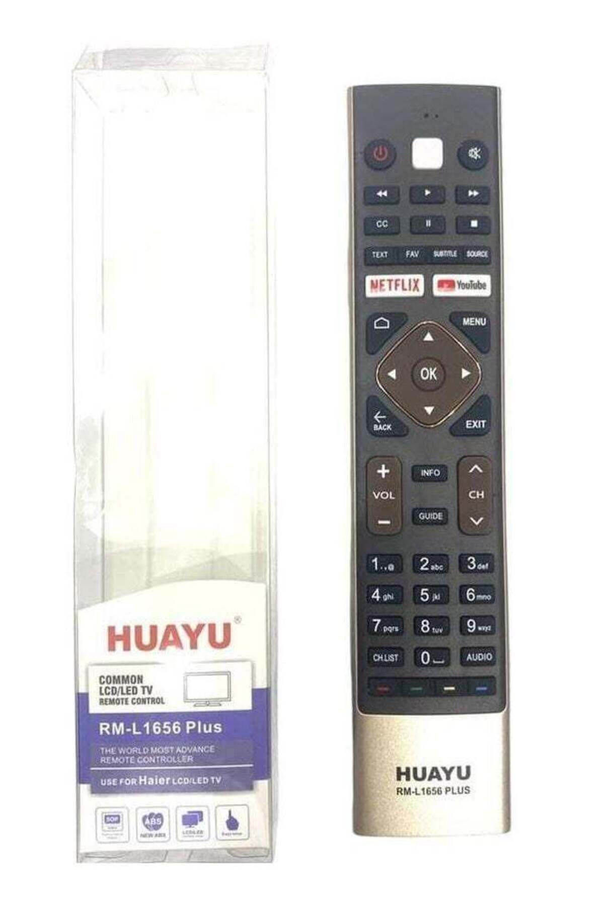 erorex-جهاز التحكم عن بعد لتلفزيون هاير الذكي LCD LED Rml1656 Plus 2
