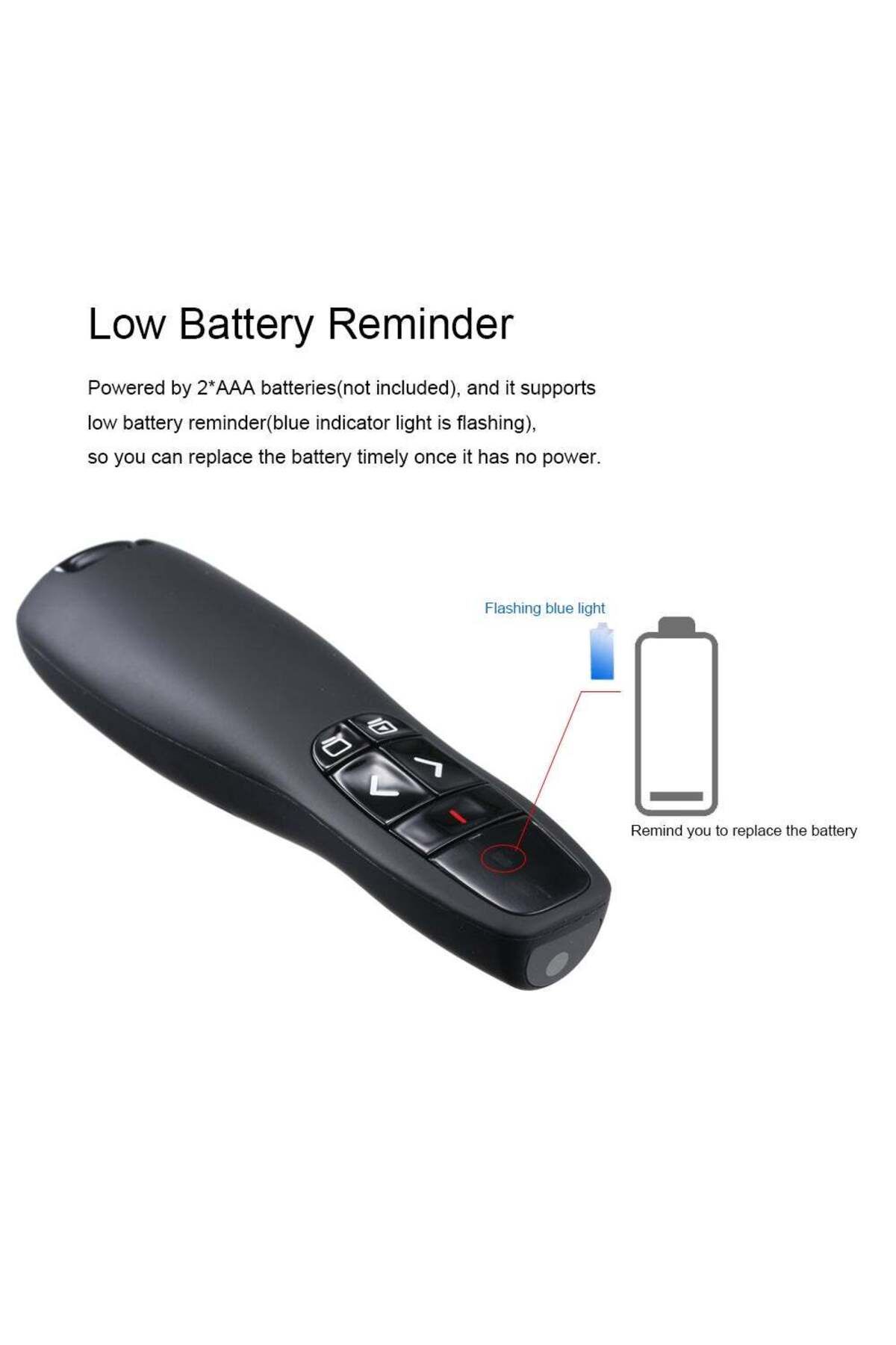 erorex-2.4G Wireless PPT Powerpoint Clicker With USB Receiver Remote Control Flip Pen Black 5