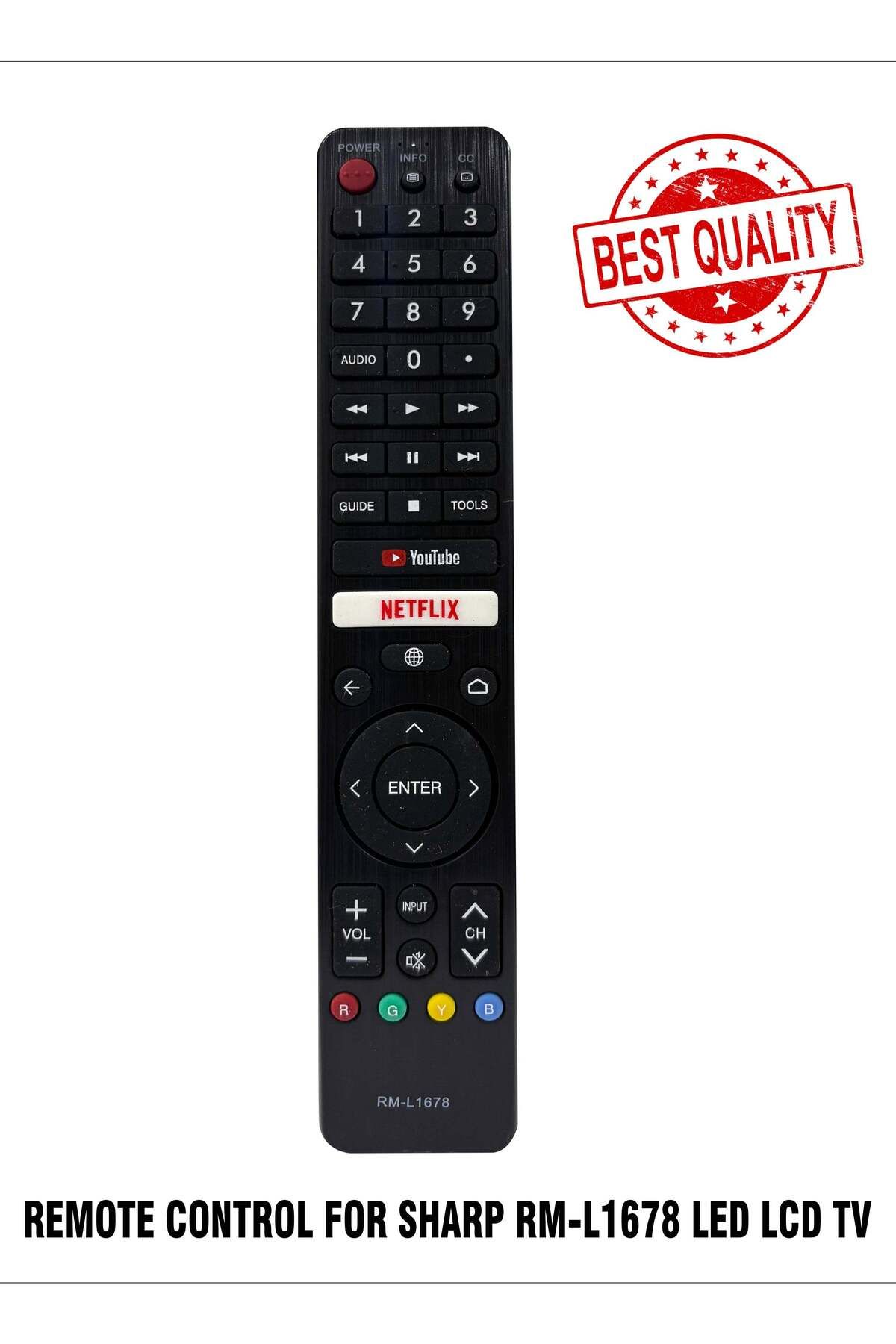 erorex-جهاز تحكم عن بعد Nate لتلفزيون Sharp RM-L1678 LED LCD مع وظيفة Netflix YouTube 1